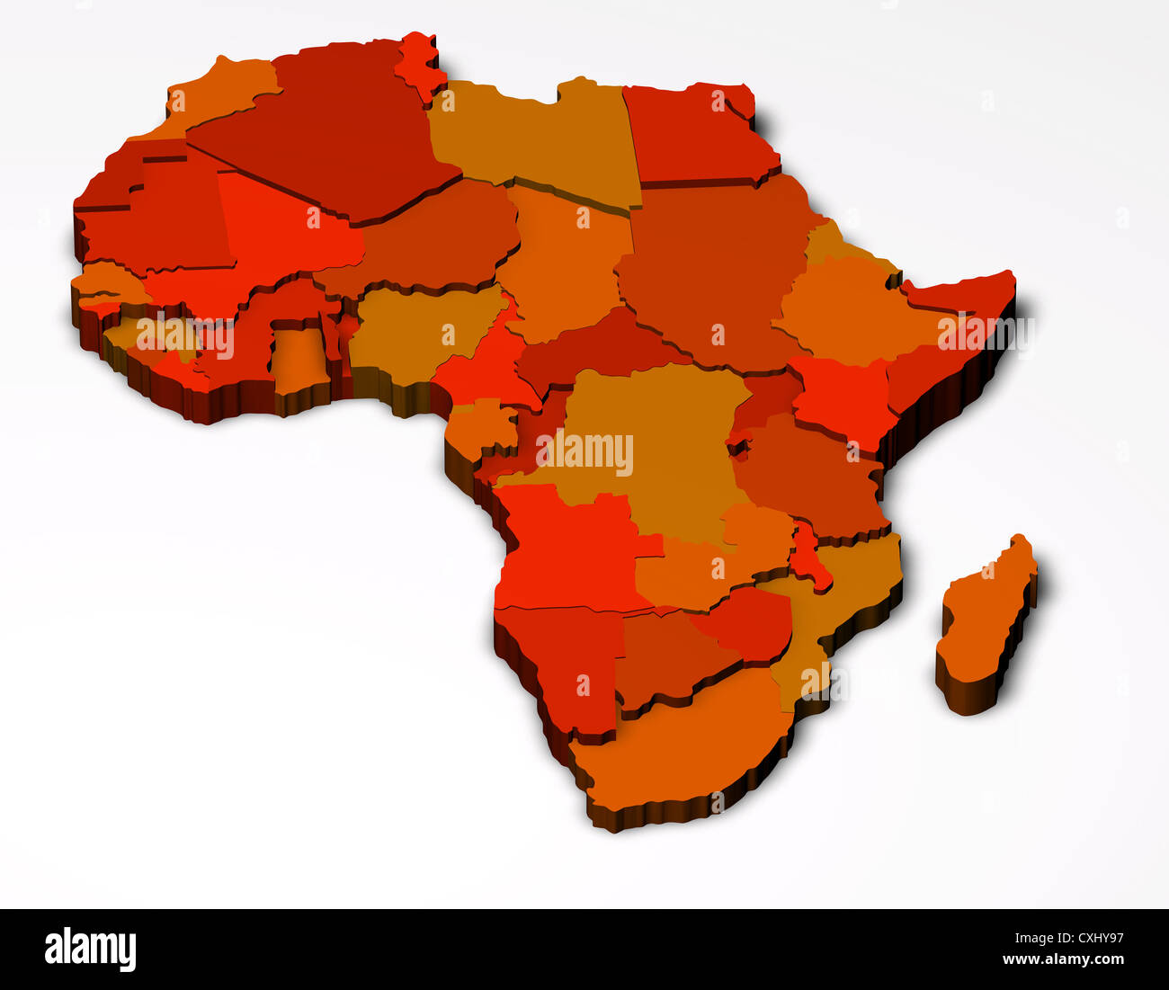 3d Illustrazione Mappa Politica Del Continente Africano Foto Stock Alamy 6215