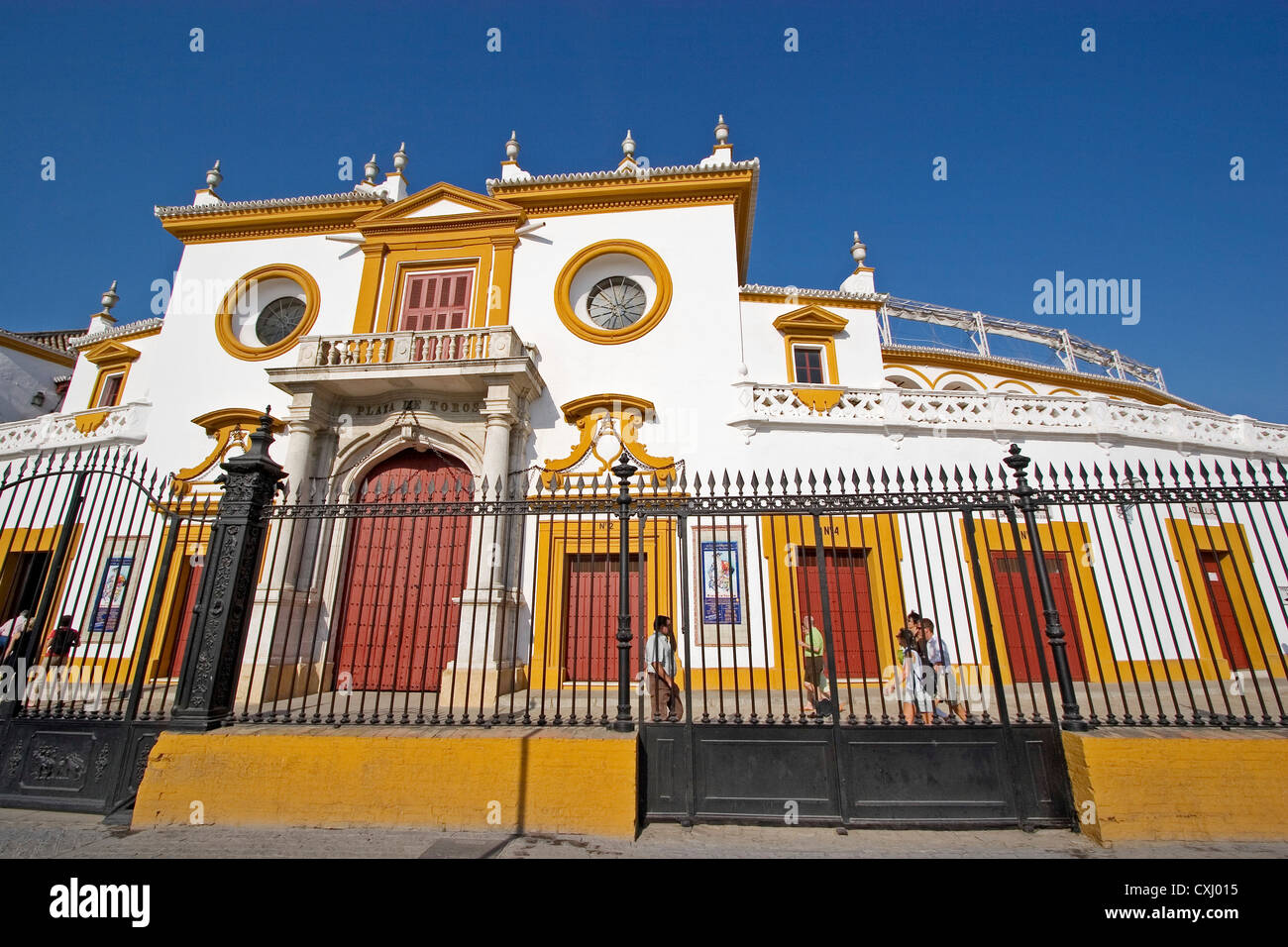 Corrida Maestranza Siviglia Andalusia Spagna plaza de toros de la Real Maestranza de Sevilla andalucia españa Foto Stock