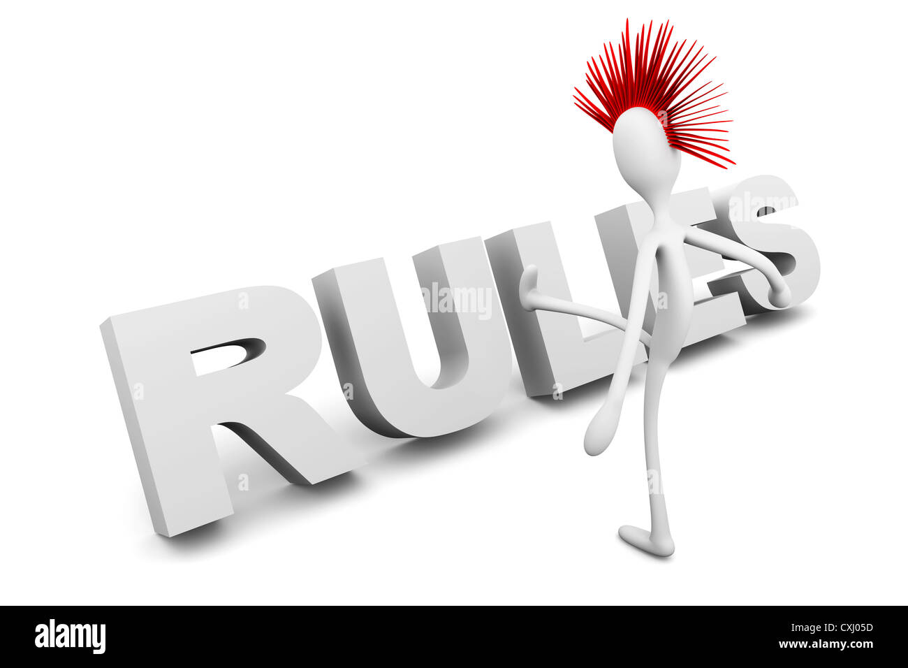 Infrangere le regole Foto Stock