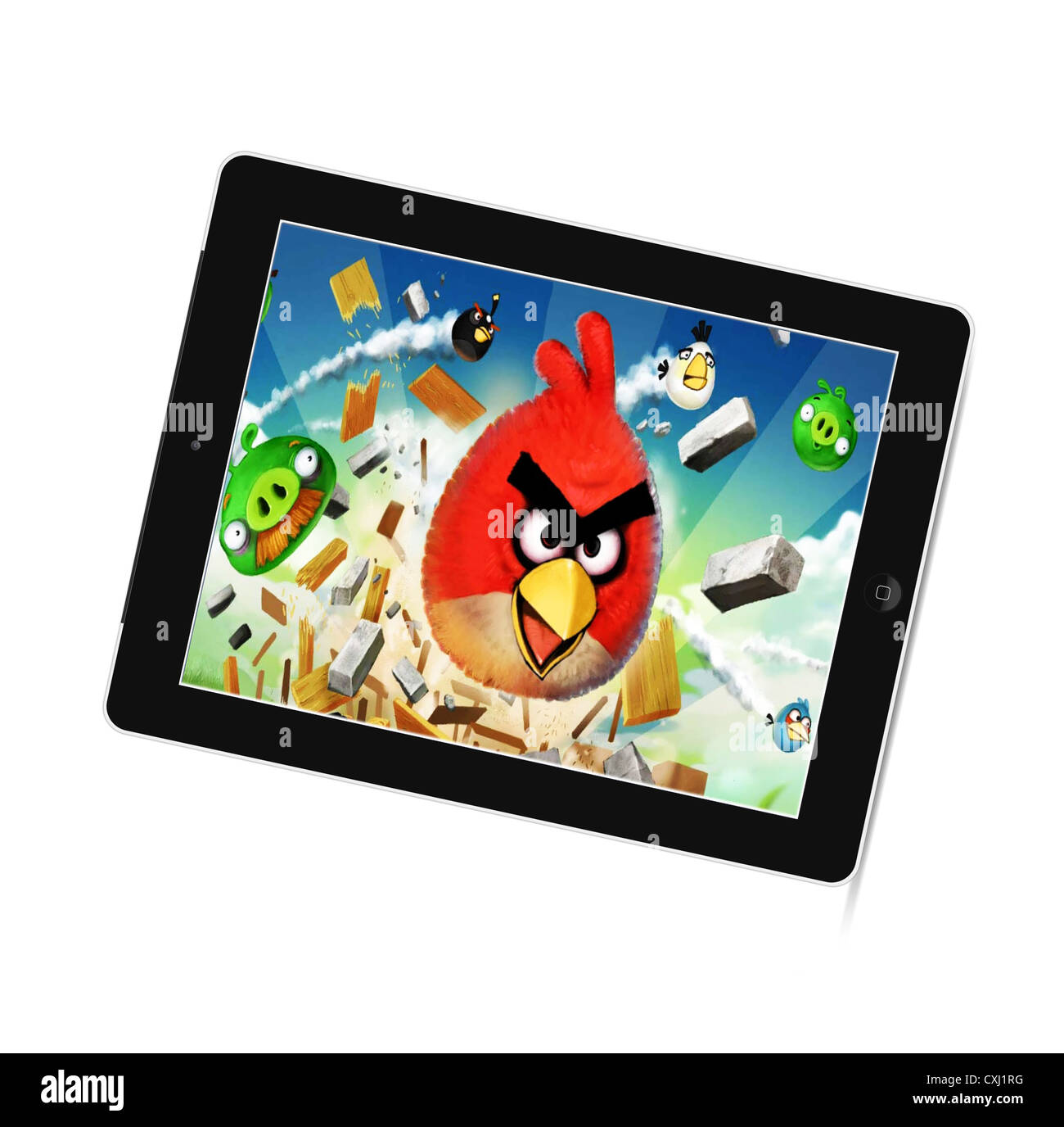 Angry Birds gioco sulla nuova generazione di iPad tablet di Apple Foto Stock