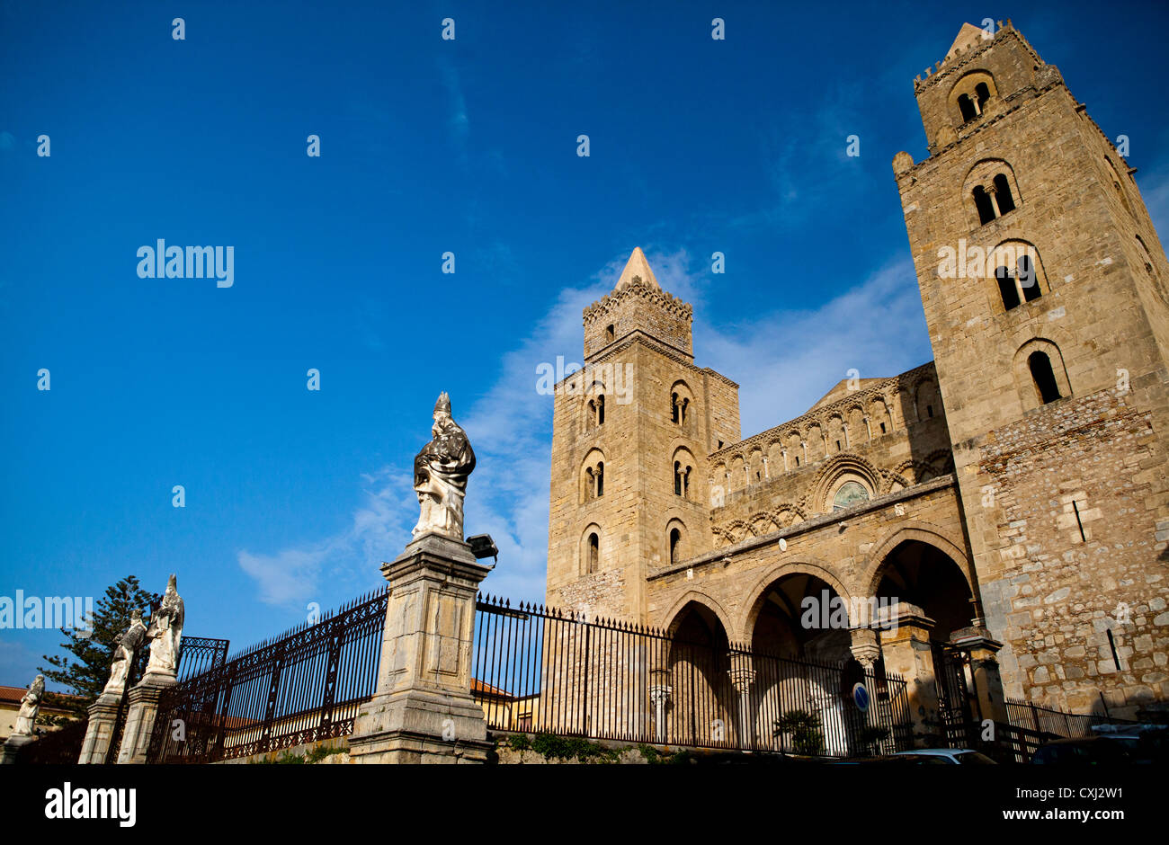 La Cattedrale-basilica di Cefalù. Foto Stock