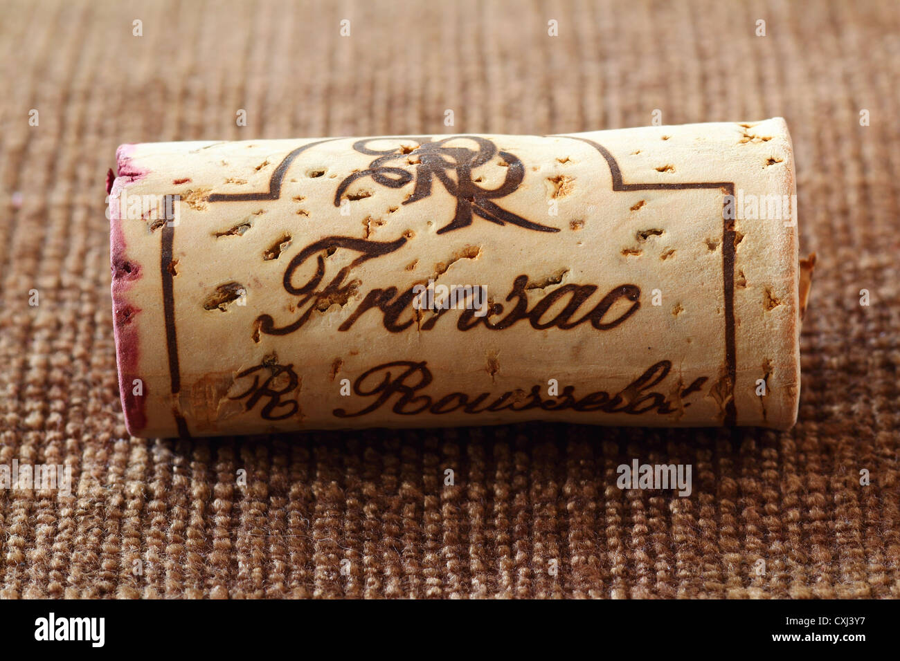 Apellation Fronsac vino di Bordeaux tappo di sughero Foto Stock