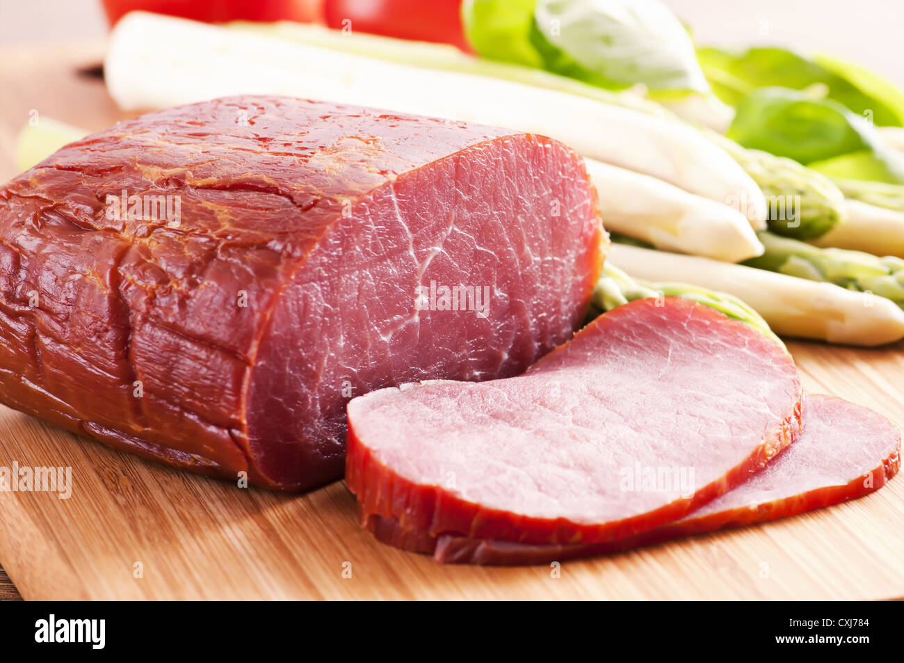 Ham wth Apsaragus Foto Stock
