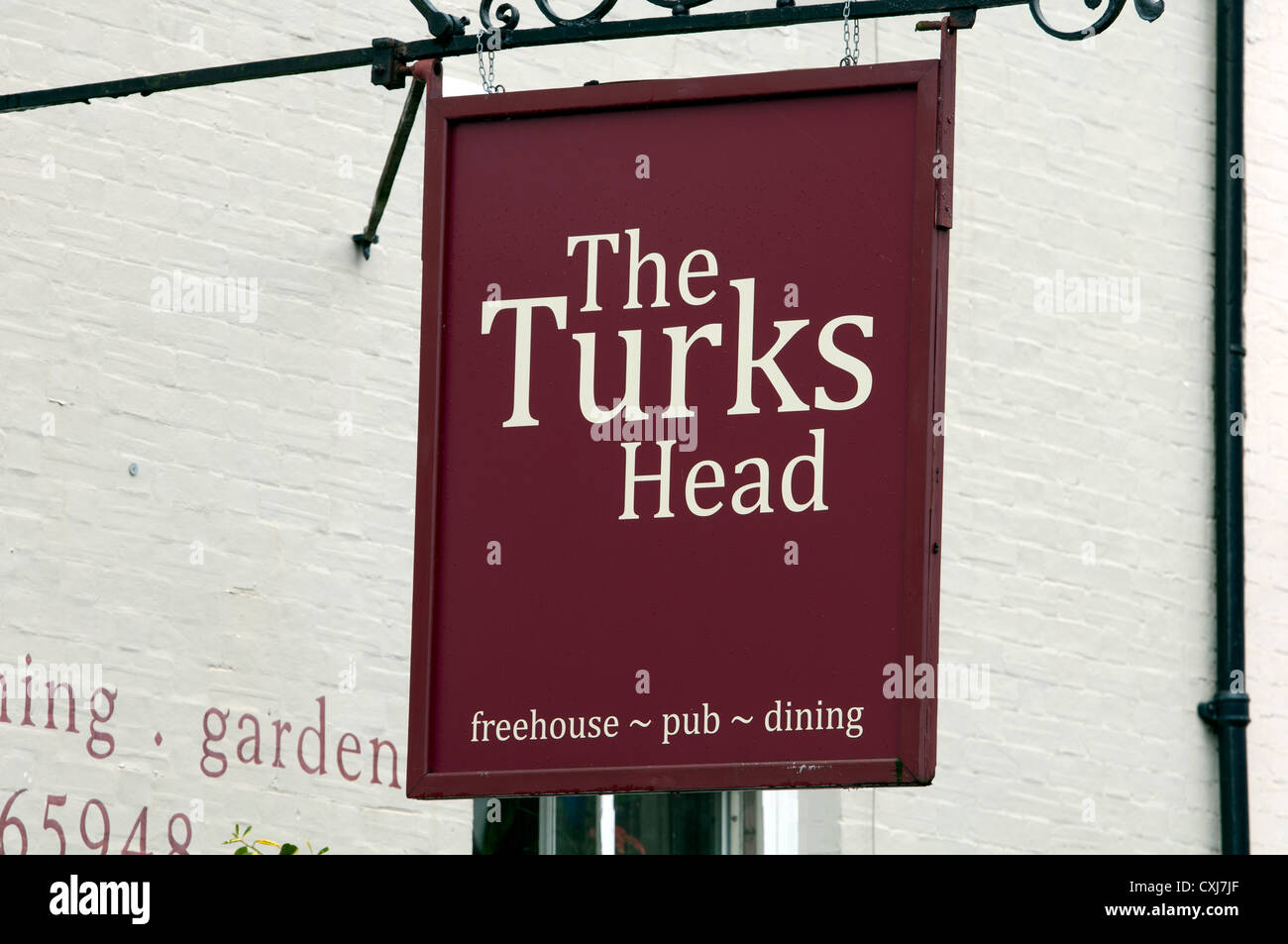 Il Turks Head pub segno, Alcester, Warwickshire, Regno Unito Foto Stock