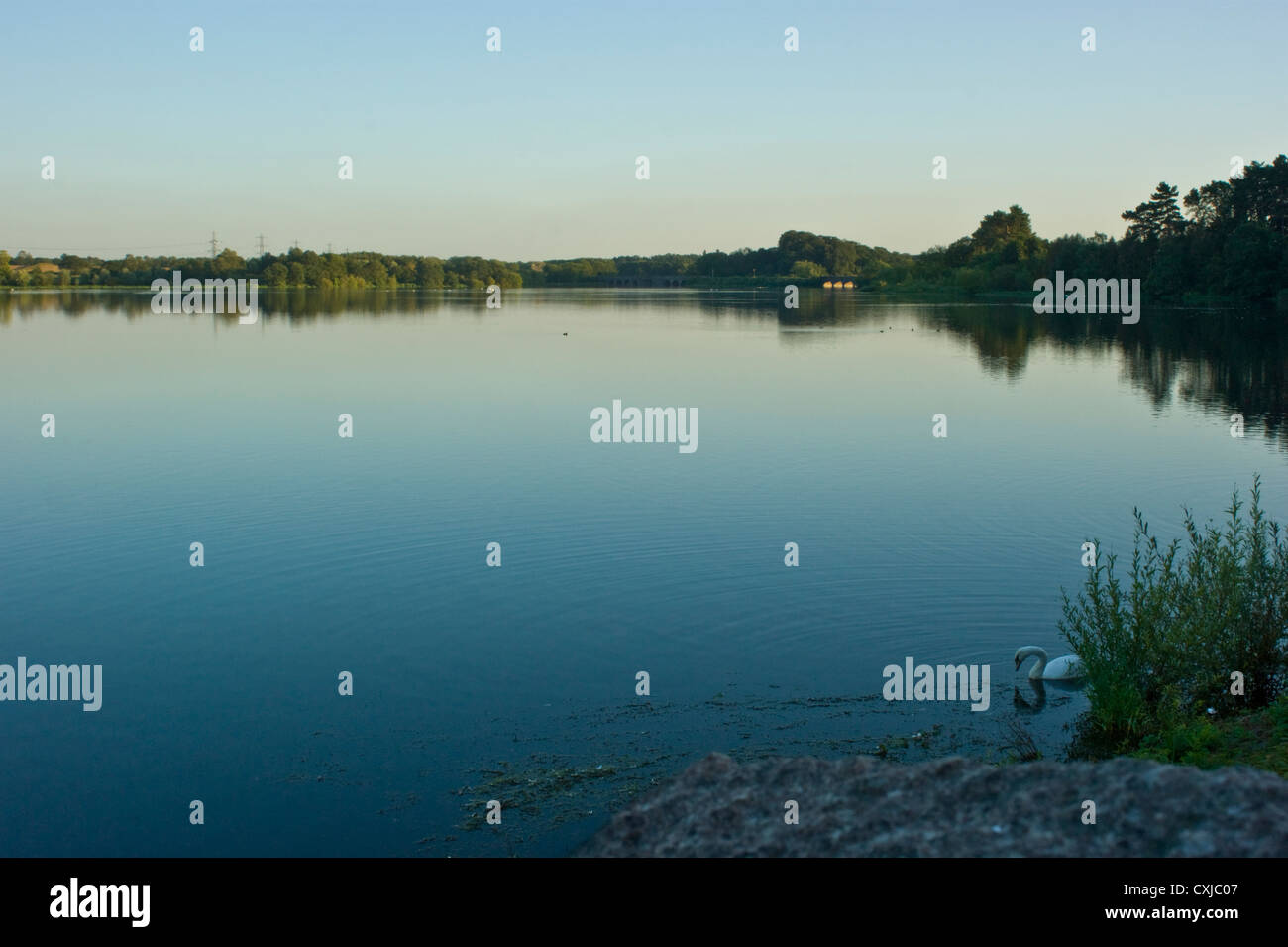 Serbatoio Swithland al crepuscolo Foto Stock