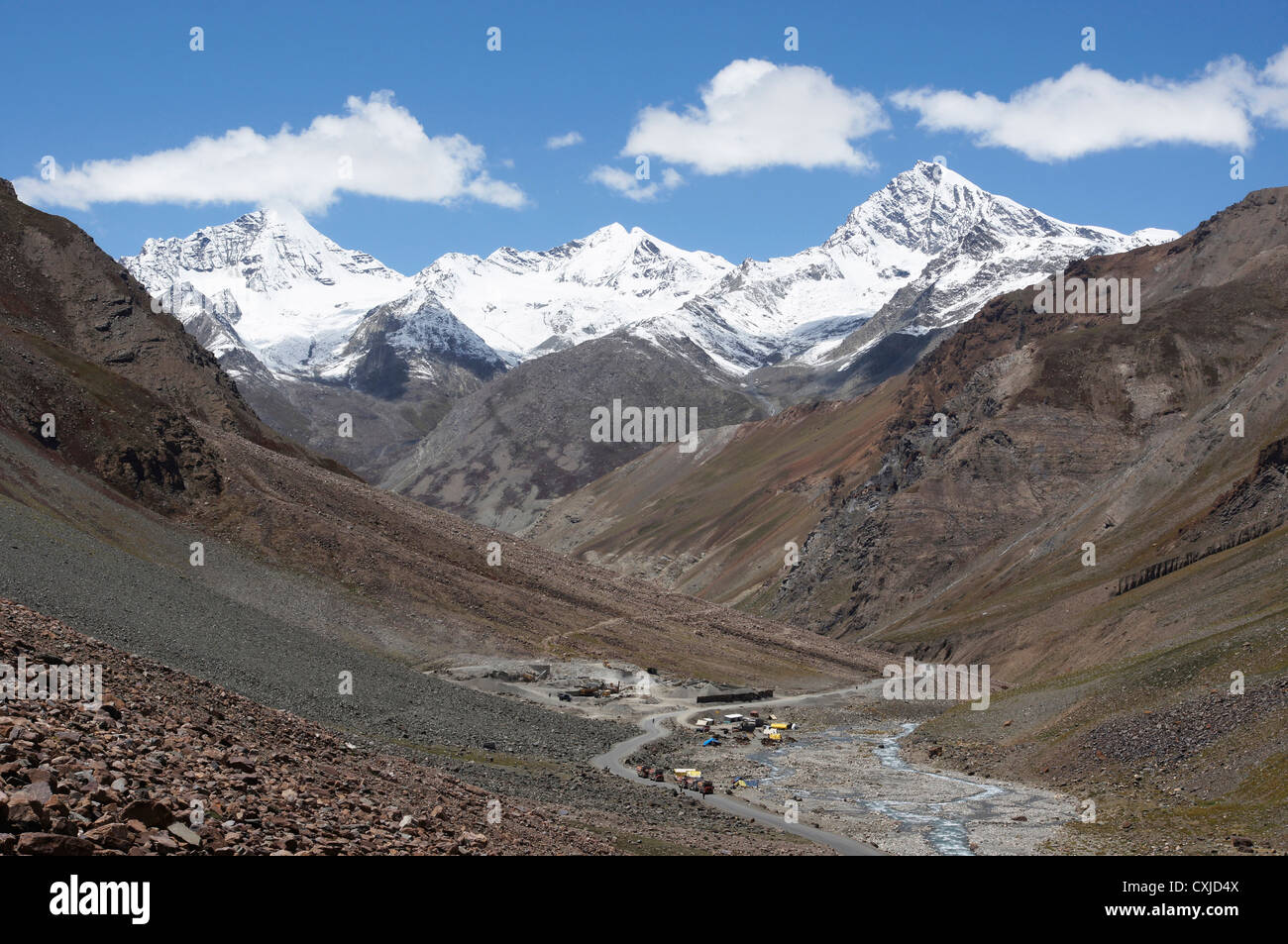 Paesaggio vicino patseo, manali-leh autostrada, lahaul e spiti, Himachal Pradesh, India Foto Stock