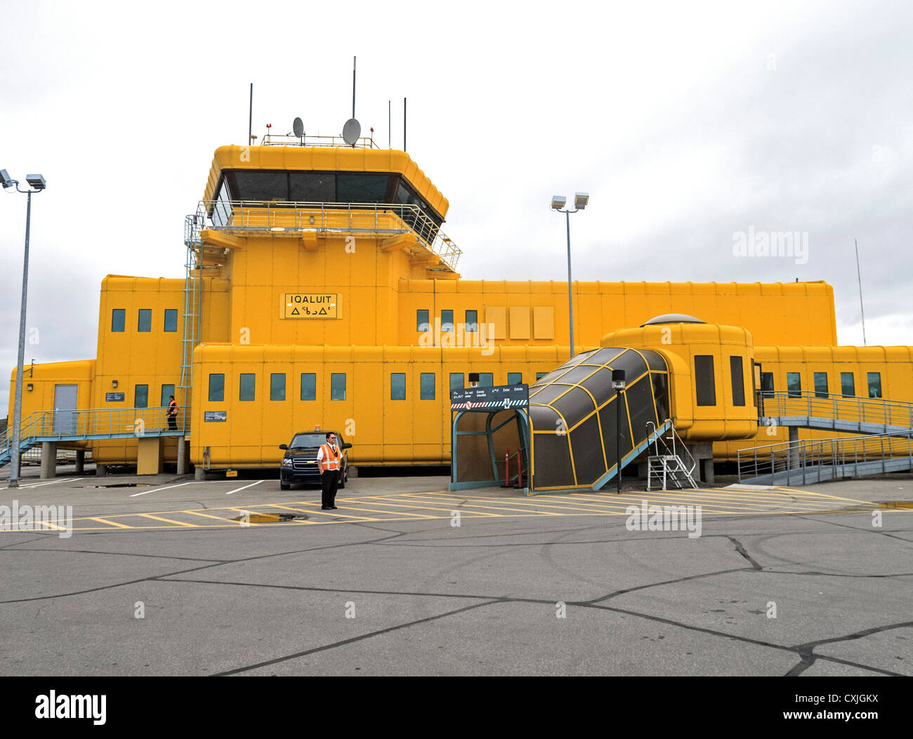 Aeroporto di Iqaluit su south Isola Baffin, Nunavut, Canada Foto Stock