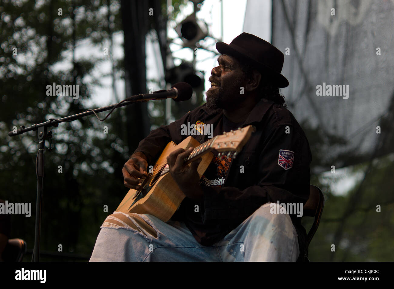 Frank Yamma dal vivo sul palco a Womadelaide world music Festival 2011 Adelaide Foto Stock