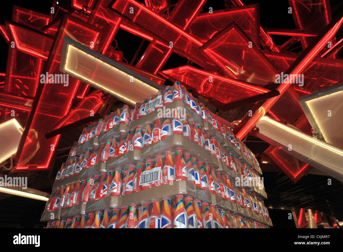 Il ripopolamento della Coca-Cola Beat Box. Parco olimpico di notte Foto Stock