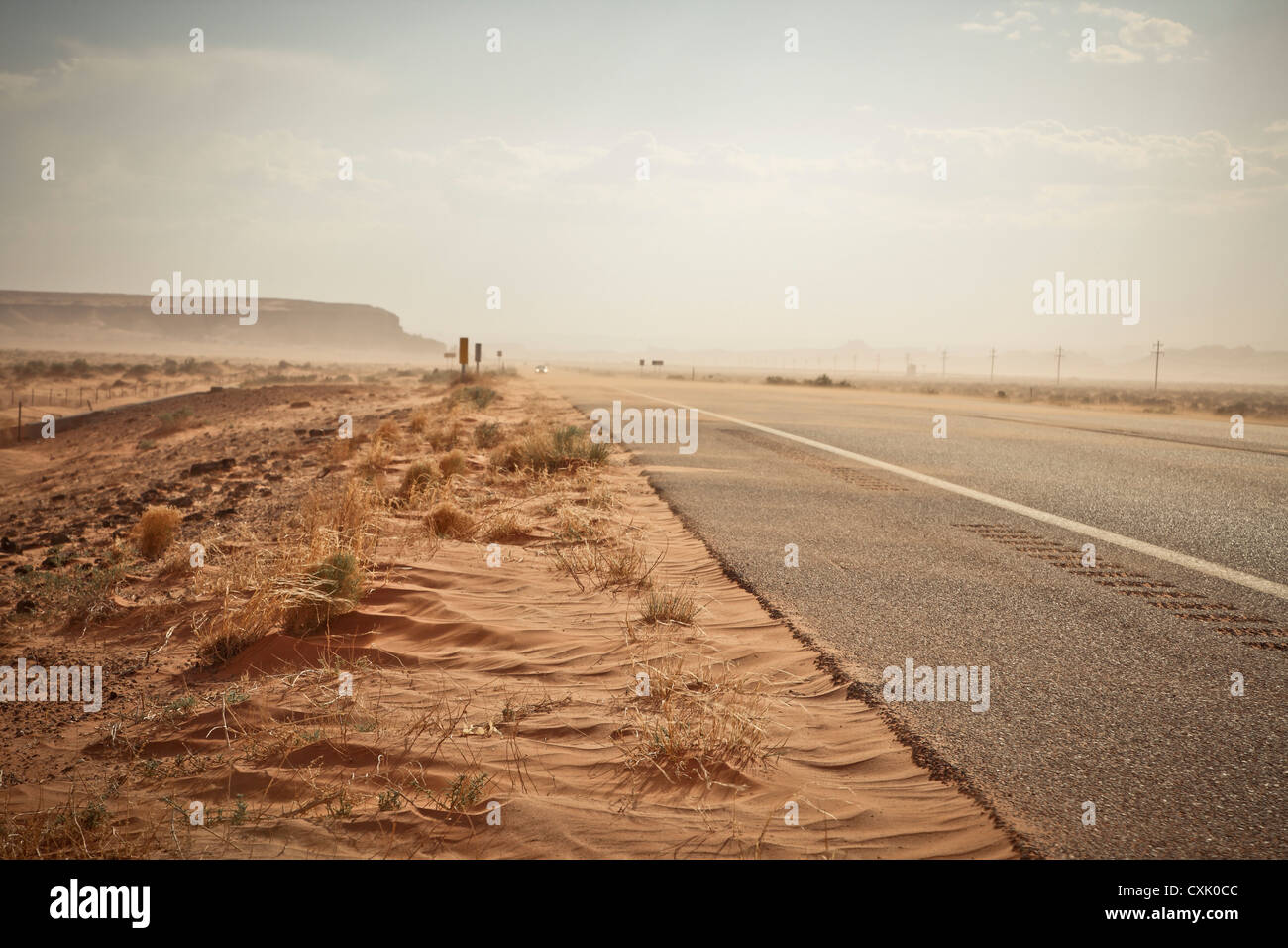 Autostrada 160 vicino acqua messicano, Arizona, Stati Uniti d'America Foto Stock