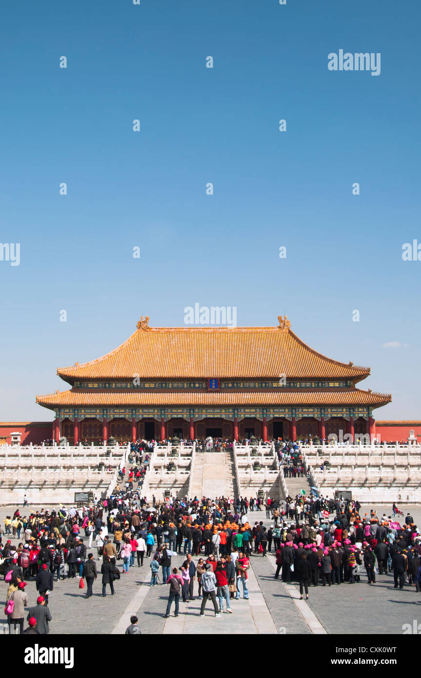 Sala della suprema armonia, la Città Proibita di Pechino Foto Stock