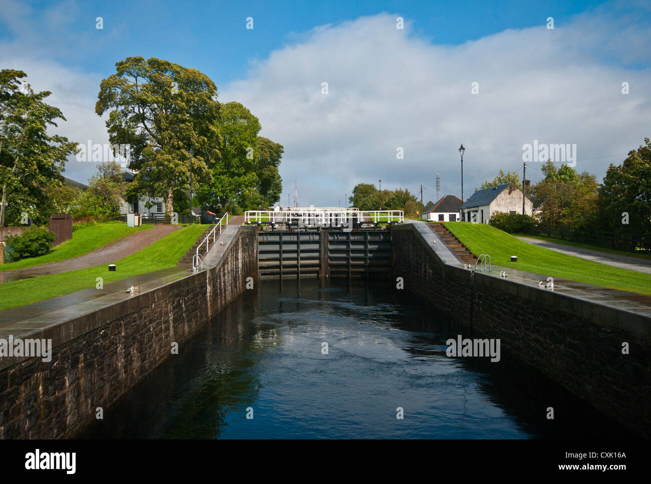Neptunes scala di una serie di 8 serrature su Caledonian Canal vicino a Fort William Highland Scozia Scotland Foto Stock