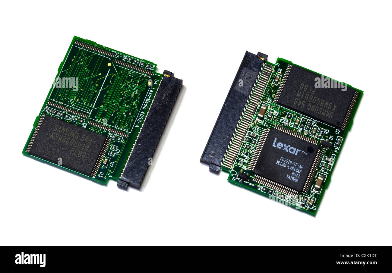Lexar Compact Flash Card PCB/componenti interni Foto Stock