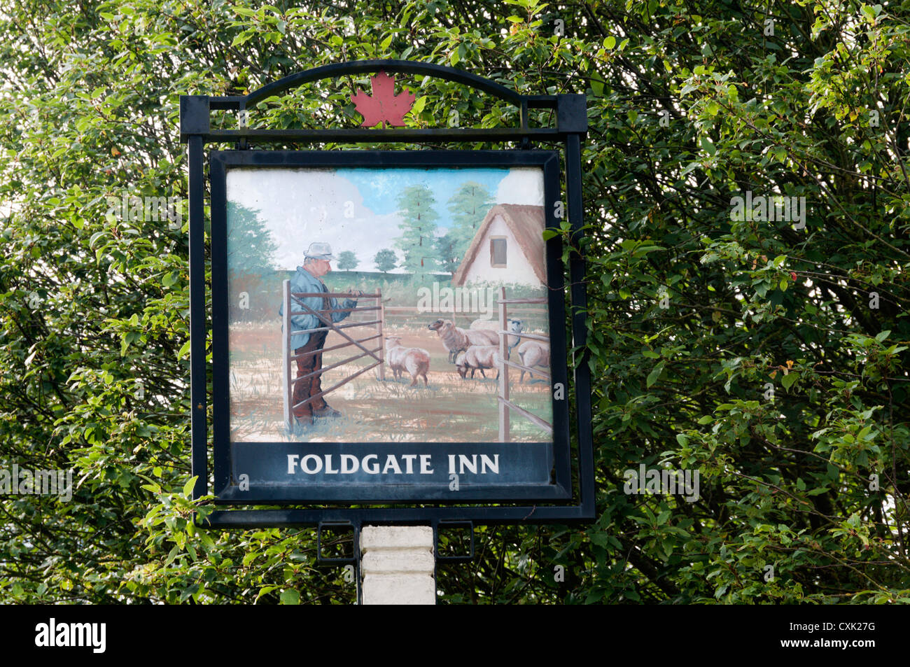 Il segno per il Foldgate Inn in Stradsett, Norfolk. Foto Stock