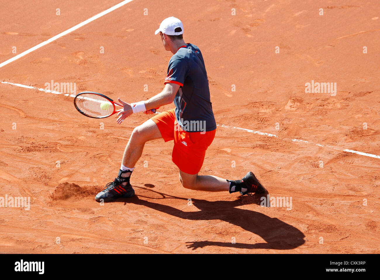 Andy Murray giocando nel 2012 Banc Sabadell torneo ATP in Barcellona Foto Stock