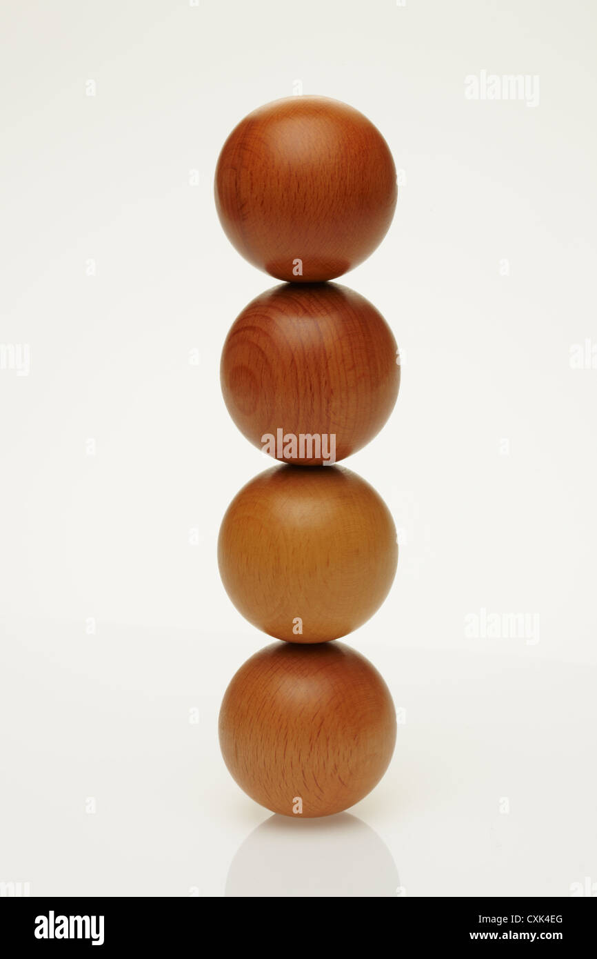 Sfere di legno Foto Stock