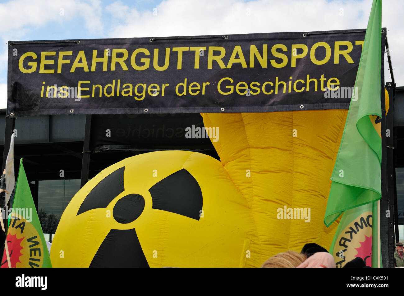 Protesta contro l'energia nucleare a Berlino Foto Stock