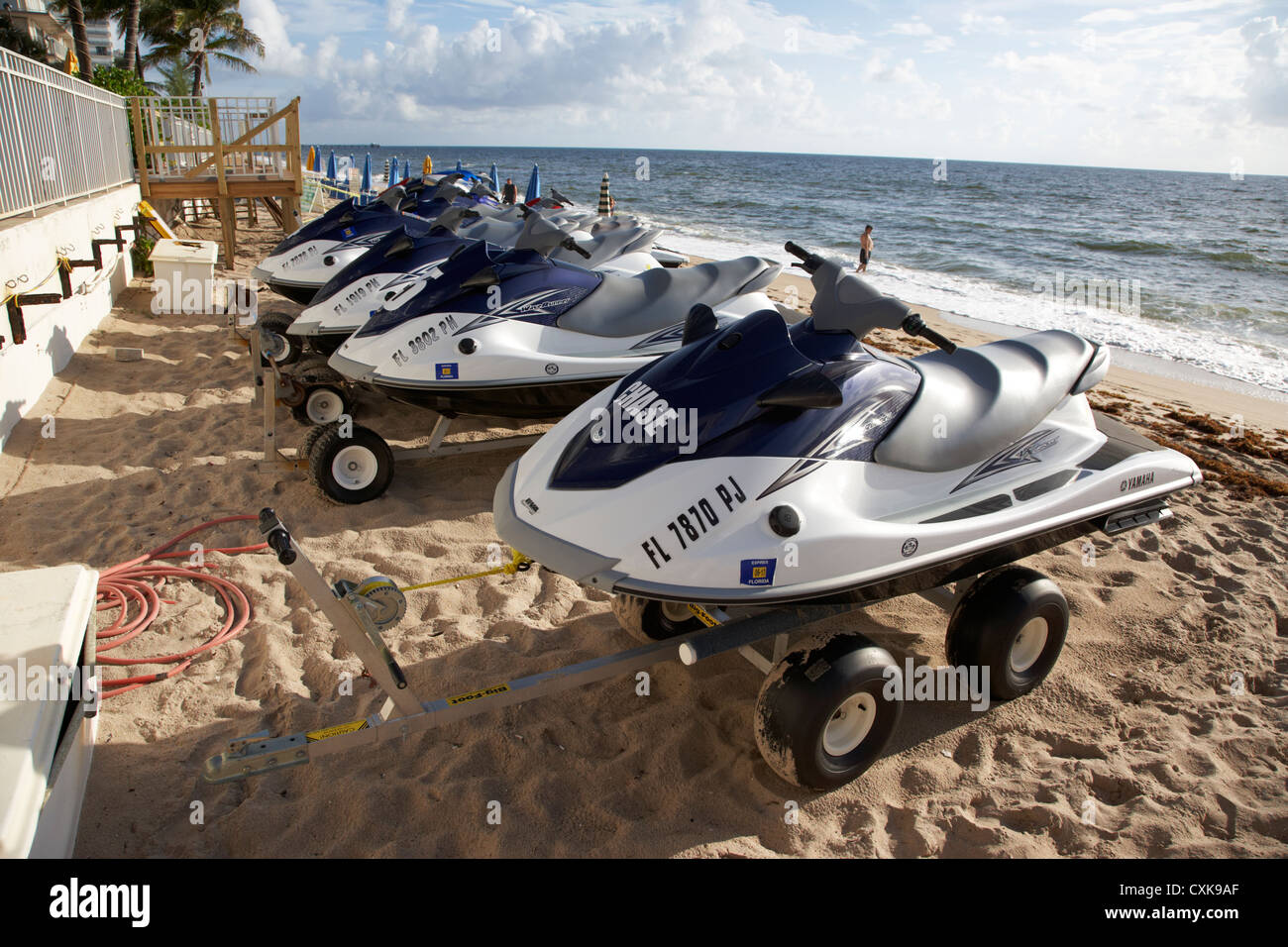 Yamaha waverunner idrogetti per noleggiare sulla spiaggia di Fort Lauderdale Florida usa Foto Stock