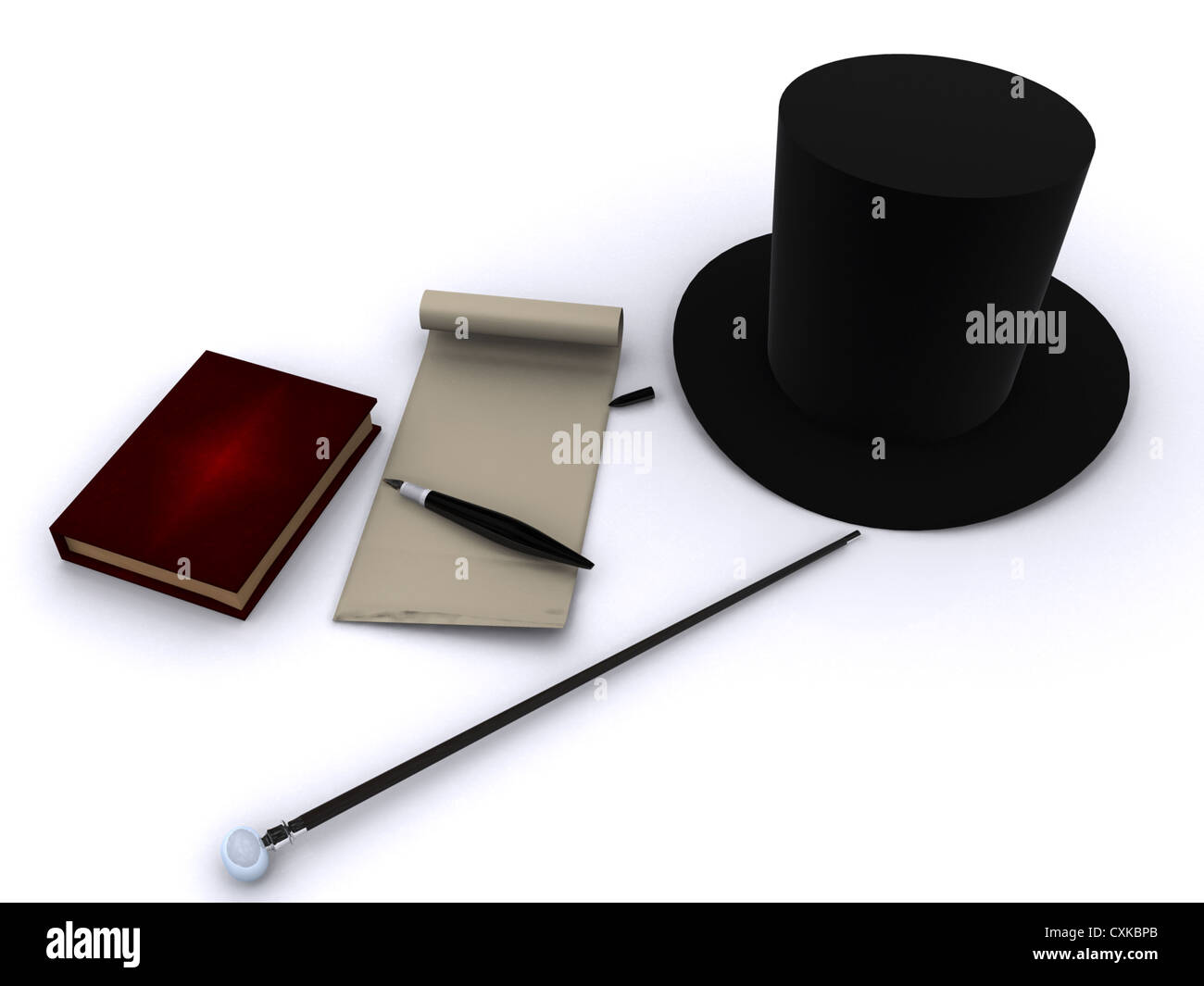 Vecchia lettera. 3D Foto Stock