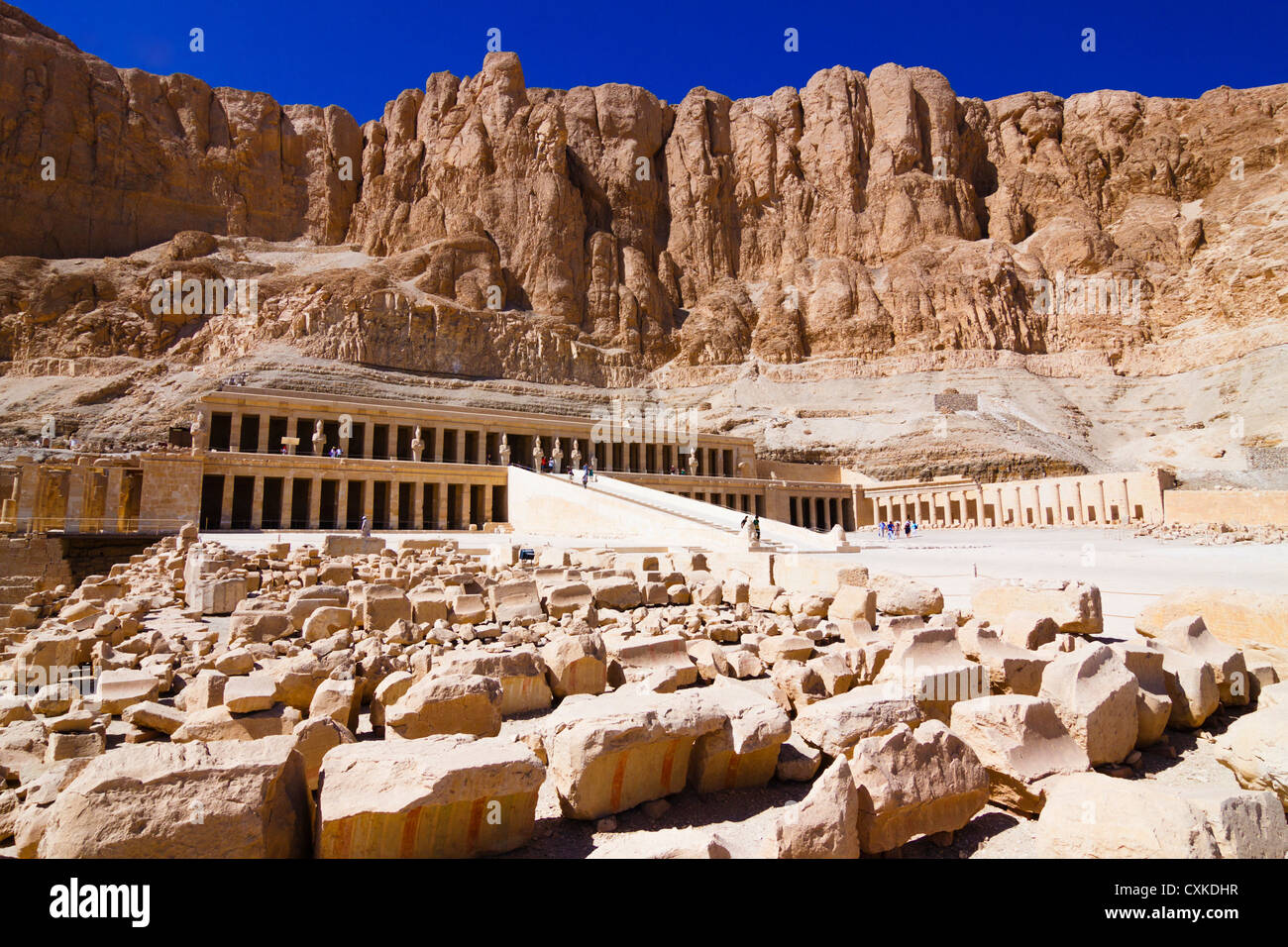 Deir al-Bahri, il Tempio di Hatshepsut, Luxor, Egitto Foto Stock