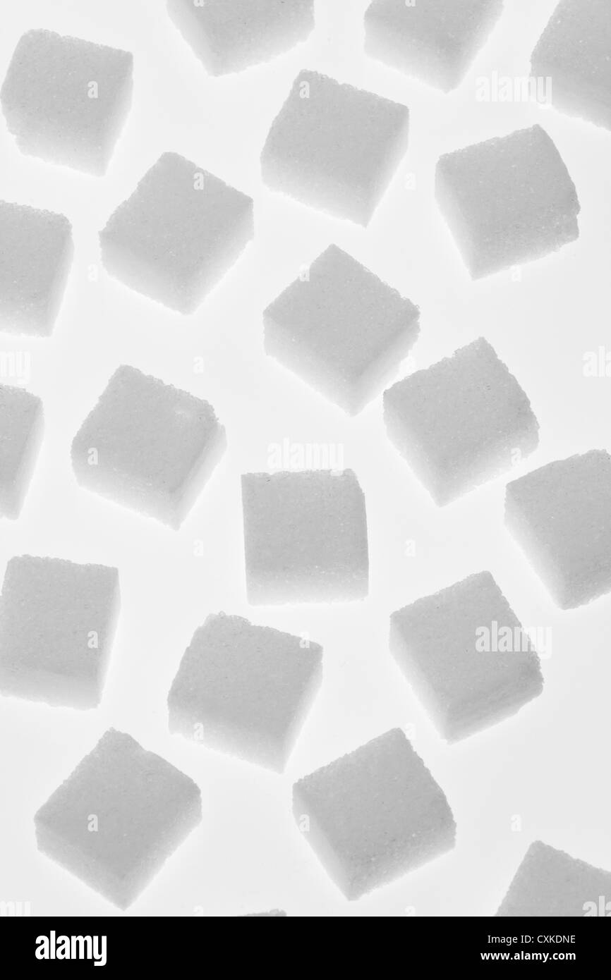 Molti pezzi di zucchero per un dolce Foto Stock