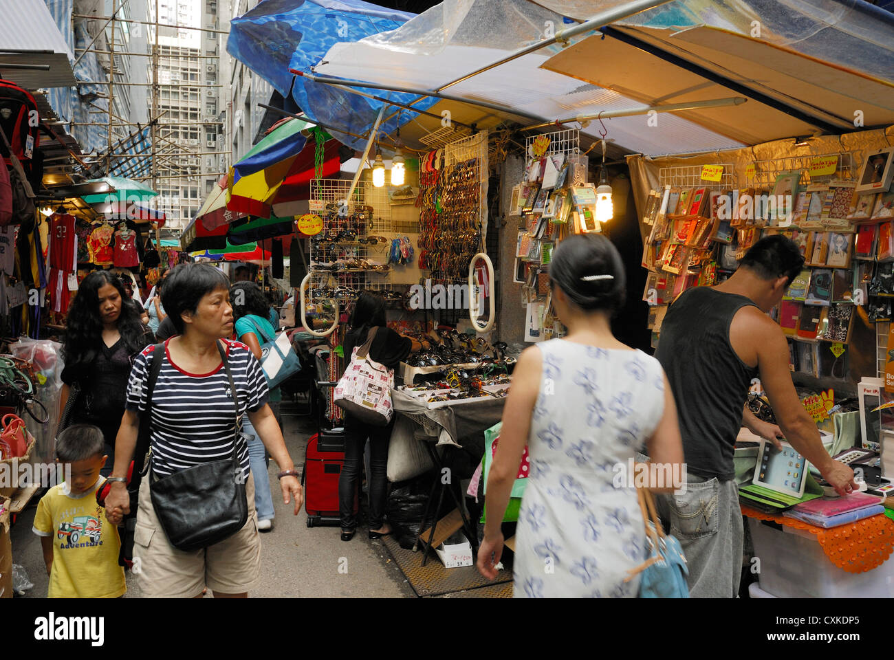 Hong Kong open street market. Foto Stock