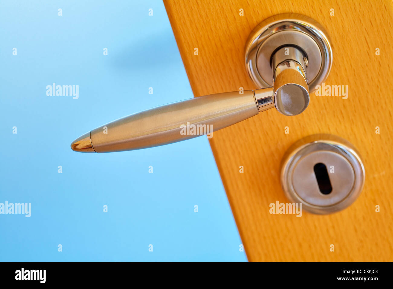 Primo piano di un moderno maniglia della porta, immagine HDR Foto Stock