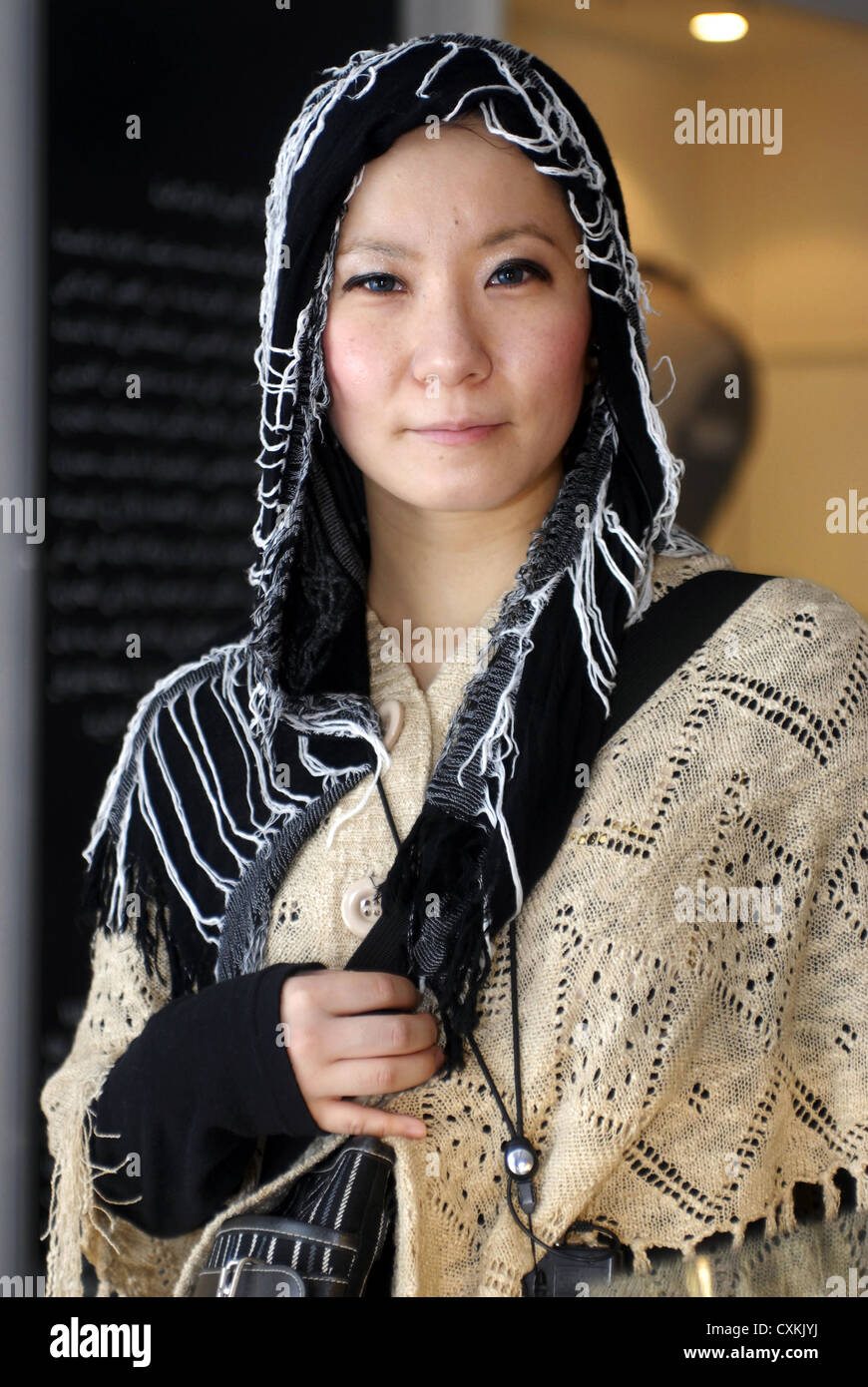 In Giappone la donna nel Museo di Dubai Bur Dubai, Emirati Arabi Uniti, Emirati Arabi Uniti, Sud est il Golfo Persico, la Penisola Arabica, in Asia. Foto Stock