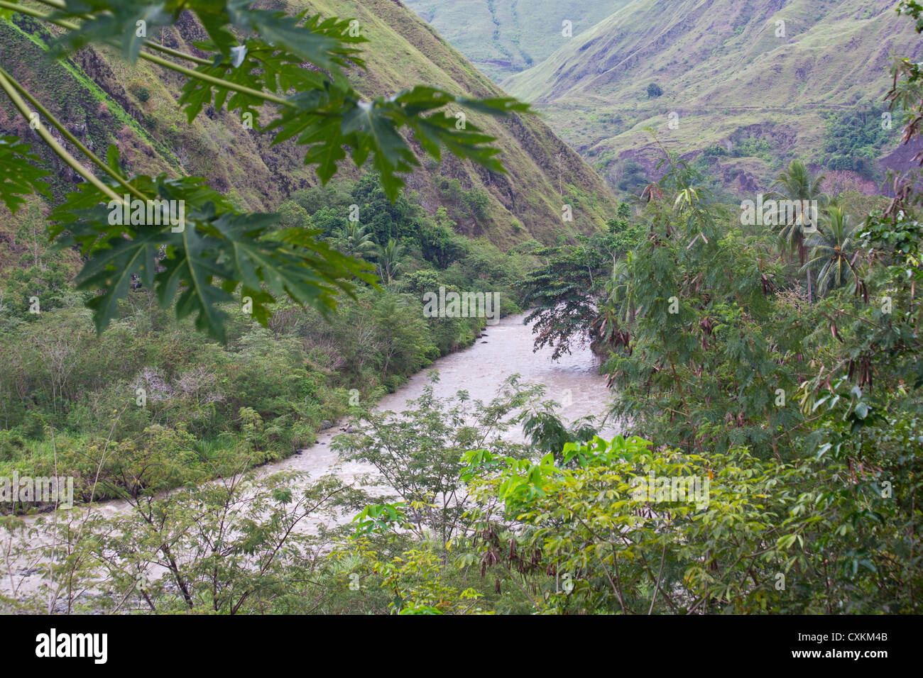 L'ERAP River Valley e colline boscose di Lae, provincia di Papua Nuova Guinea Foto Stock