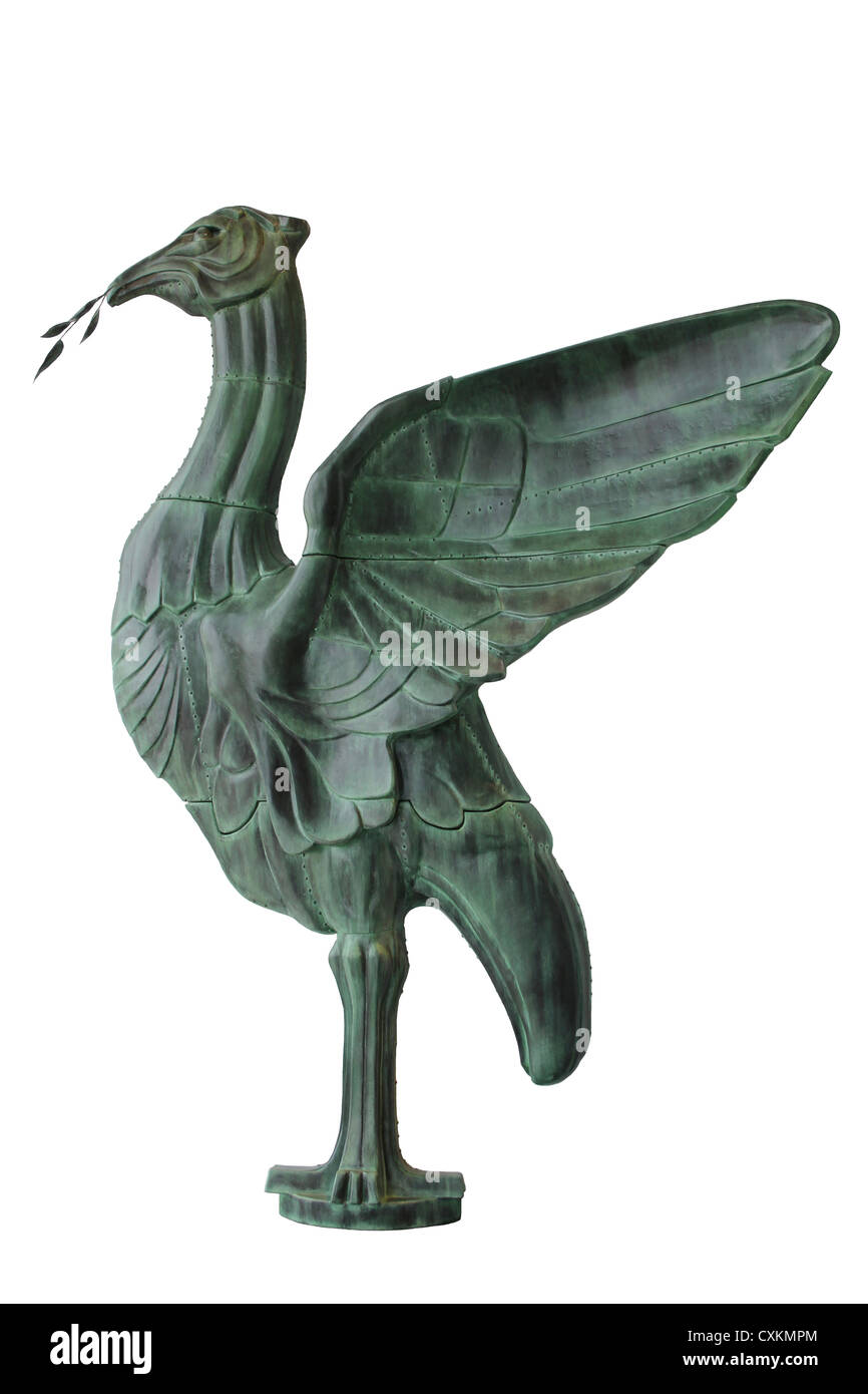 Una replica del famoso fegato uccello che si trova sulla cima del Royal Liver Building, Liverpool, Regno Unito Foto Stock