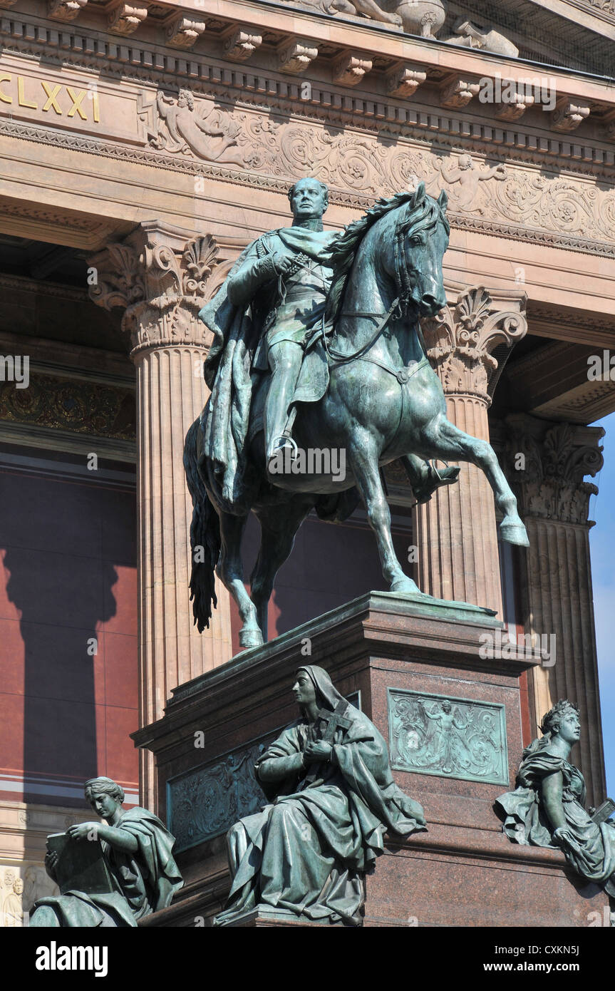 Friedrich Wilhelm IV statua equestre, vecchia galleria nazionale, l'Isola dei Musei di Berlino, Germania Foto Stock