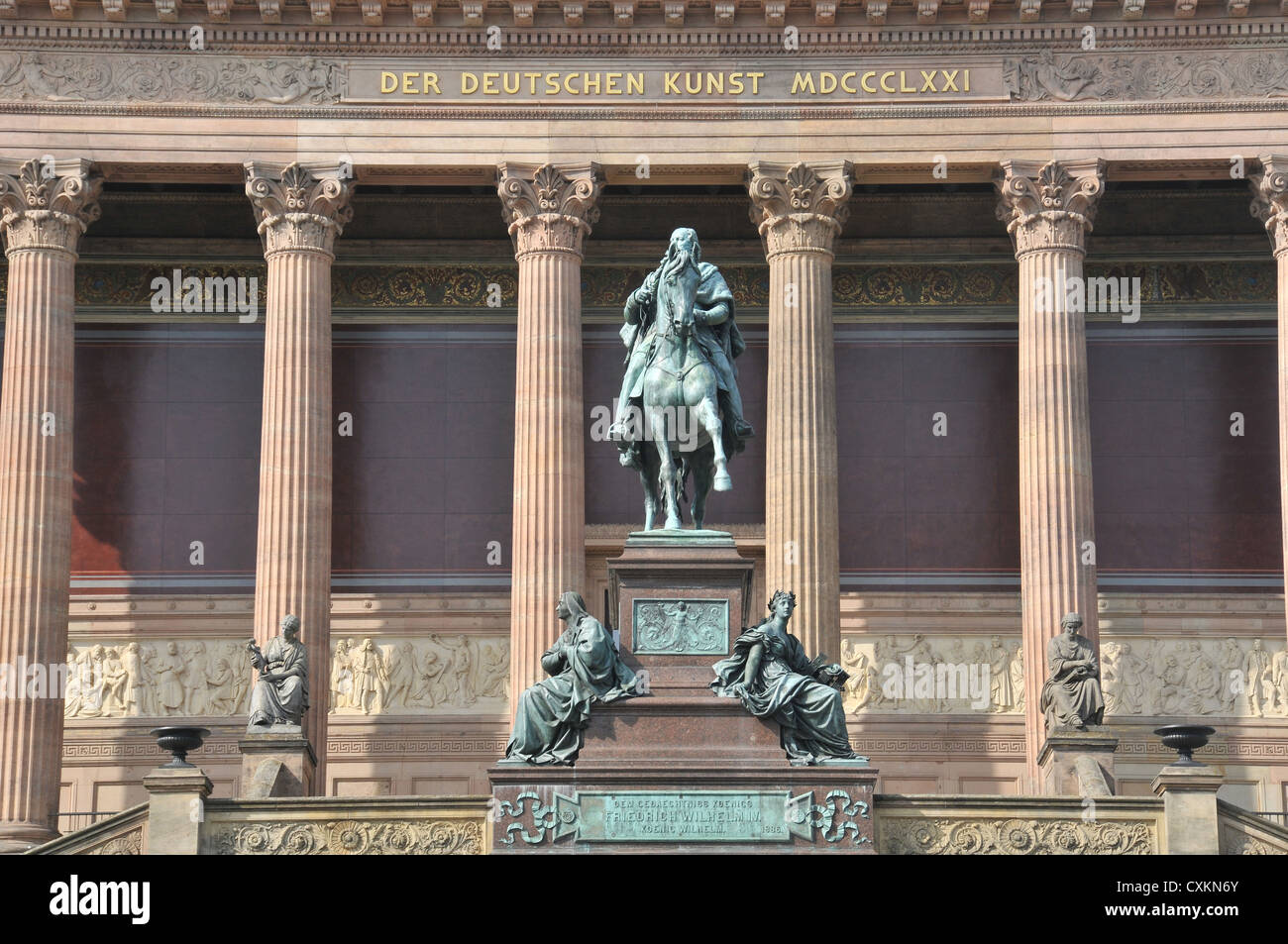 Friedrich Wilhelm IV statua equestre, vecchia galleria nazionale, l'Isola dei Musei di Berlino, Germania Foto Stock