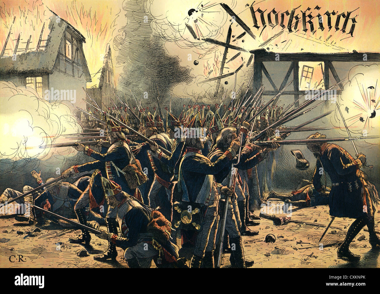 Federico II o di Federico il Grande re di Prussia, Battaglia di Hochkirch, 14 ottobre 1758 nella Guerra dei Sette Anni, Foto Stock