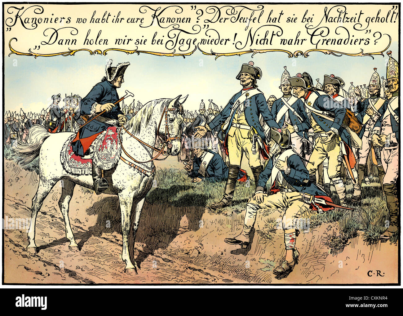 Federico II o di Federico il Grande re di Prussia, Battaglia di Hochkirch il 14 ottobre 1758 nei sette anni di guerra, un Foto Stock