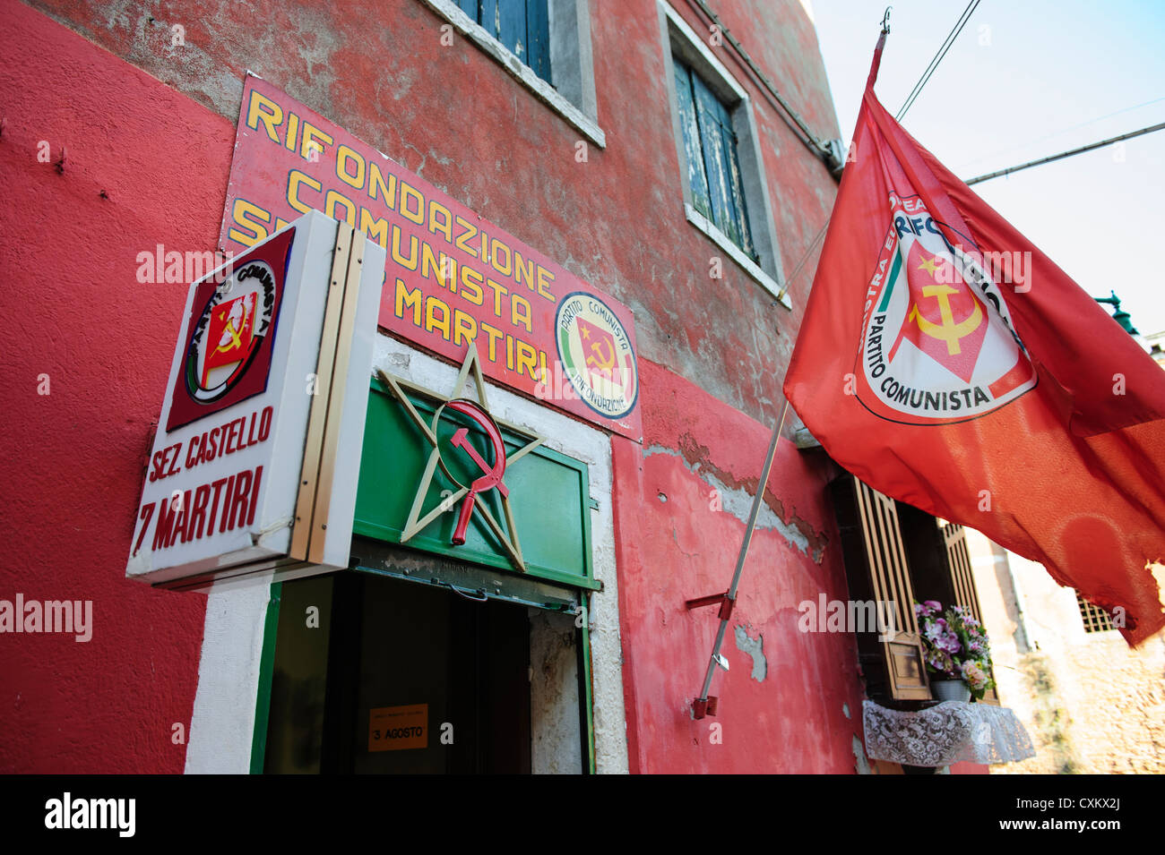 Partito Comunista Italiano Office, quartiere di Castello, Venezia, Italia. Foto Stock