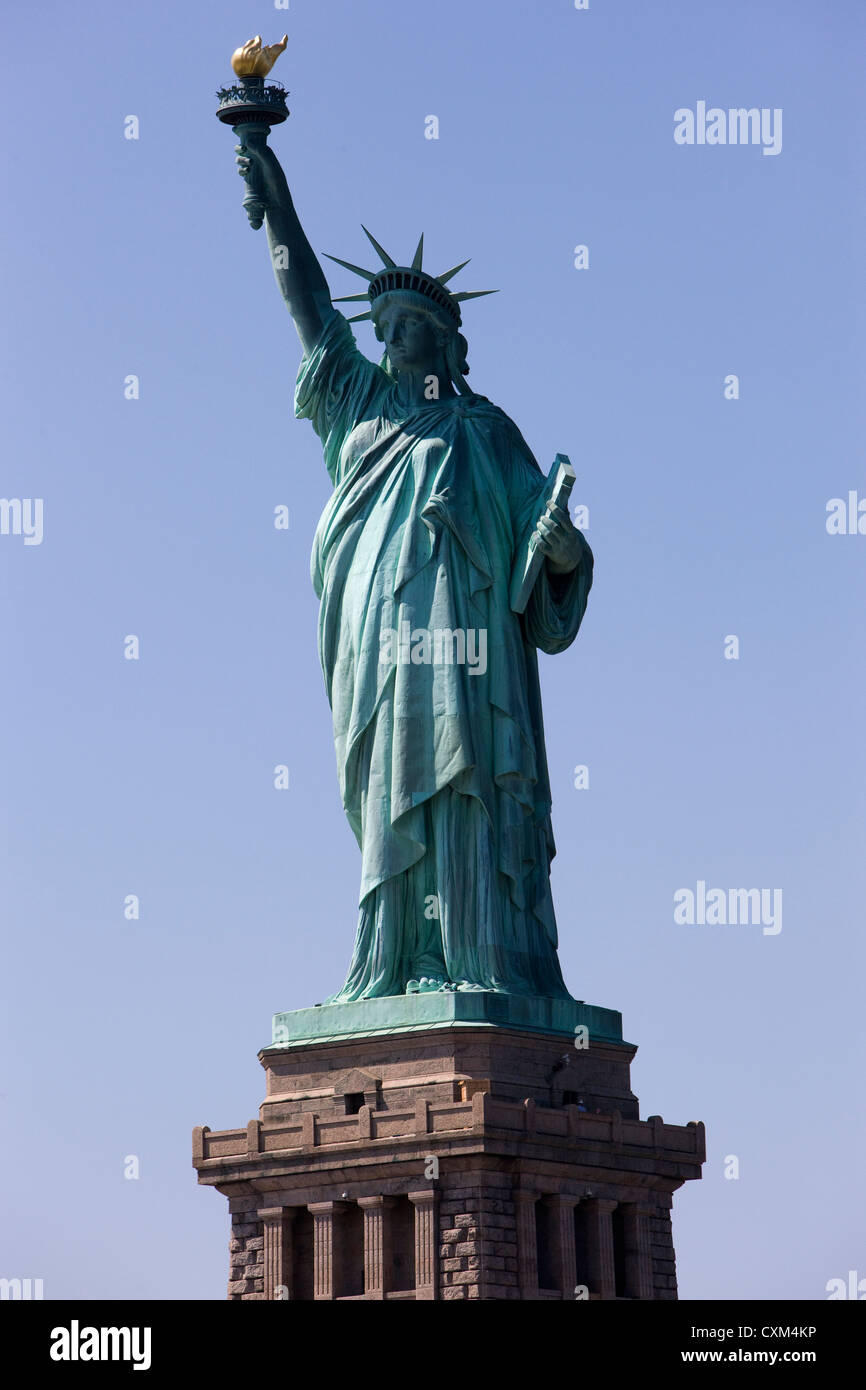 La Statua della Libertà su Liberty Island in New York Foto Stock