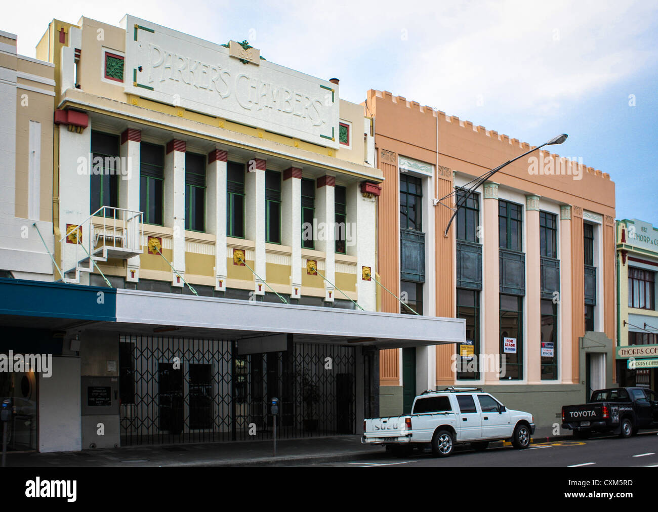 Architettura Art Deco, Napier, Nuova Zelanda Foto Stock