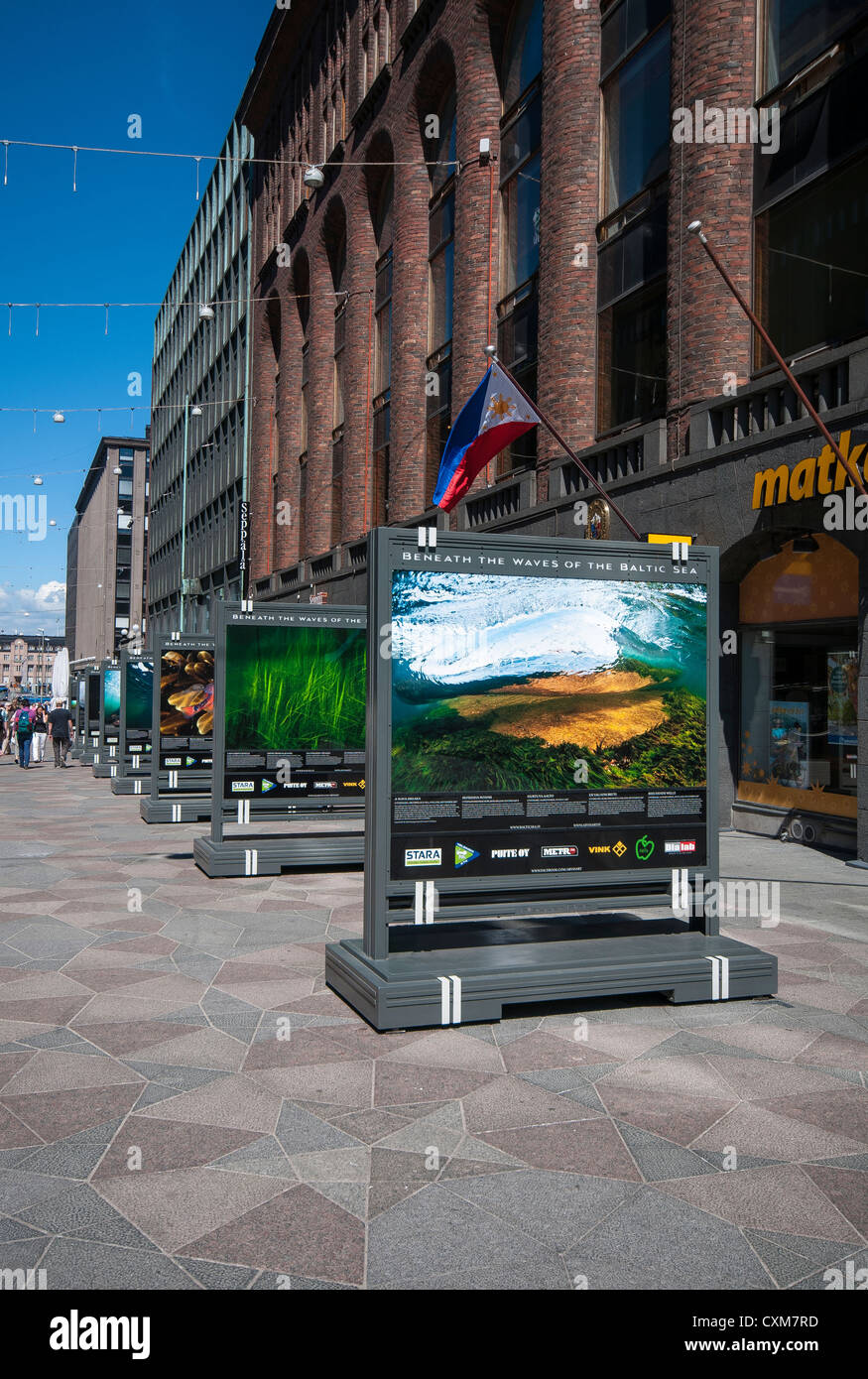 "Sotto le onde del Mar Baltico" mostra di fotografia a Helsinki in Finlandia Foto Stock