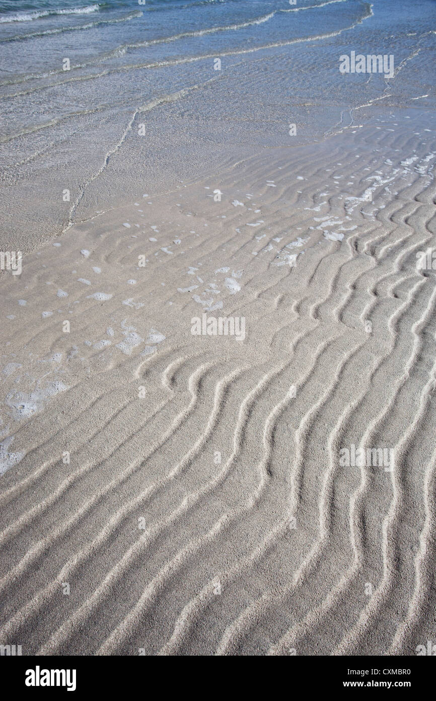 Modelli di sabbia su Traigh Cille-bharra, Barra, Ebridi Esterne, Scotland, Regno Unito Foto Stock