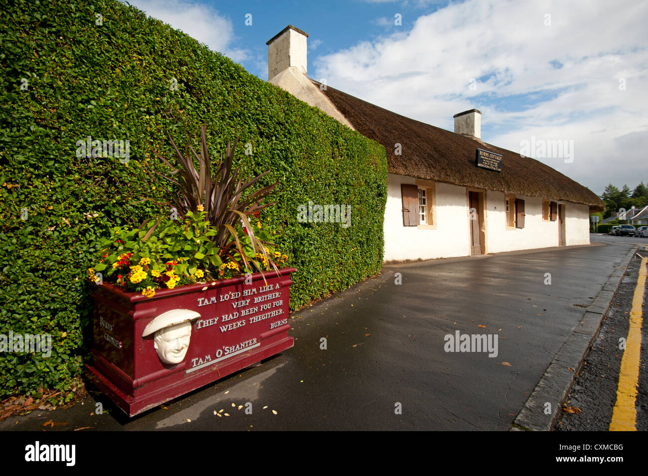 Il luogo di nascita del poeta Scozzese Robert Burns a Murdoch's Lone, Alloway. Ayr. SCO 8606 Foto Stock