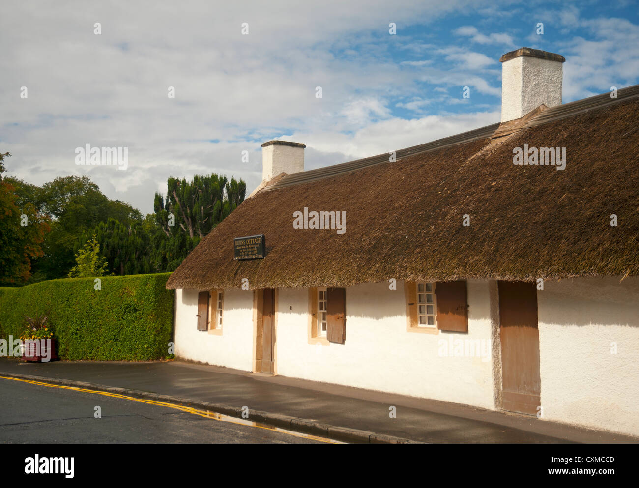 Il luogo di nascita del poeta Scozzese Robert Burns a Murdoch's Lone, Alloway. Ayr. SCO 8609 Foto Stock