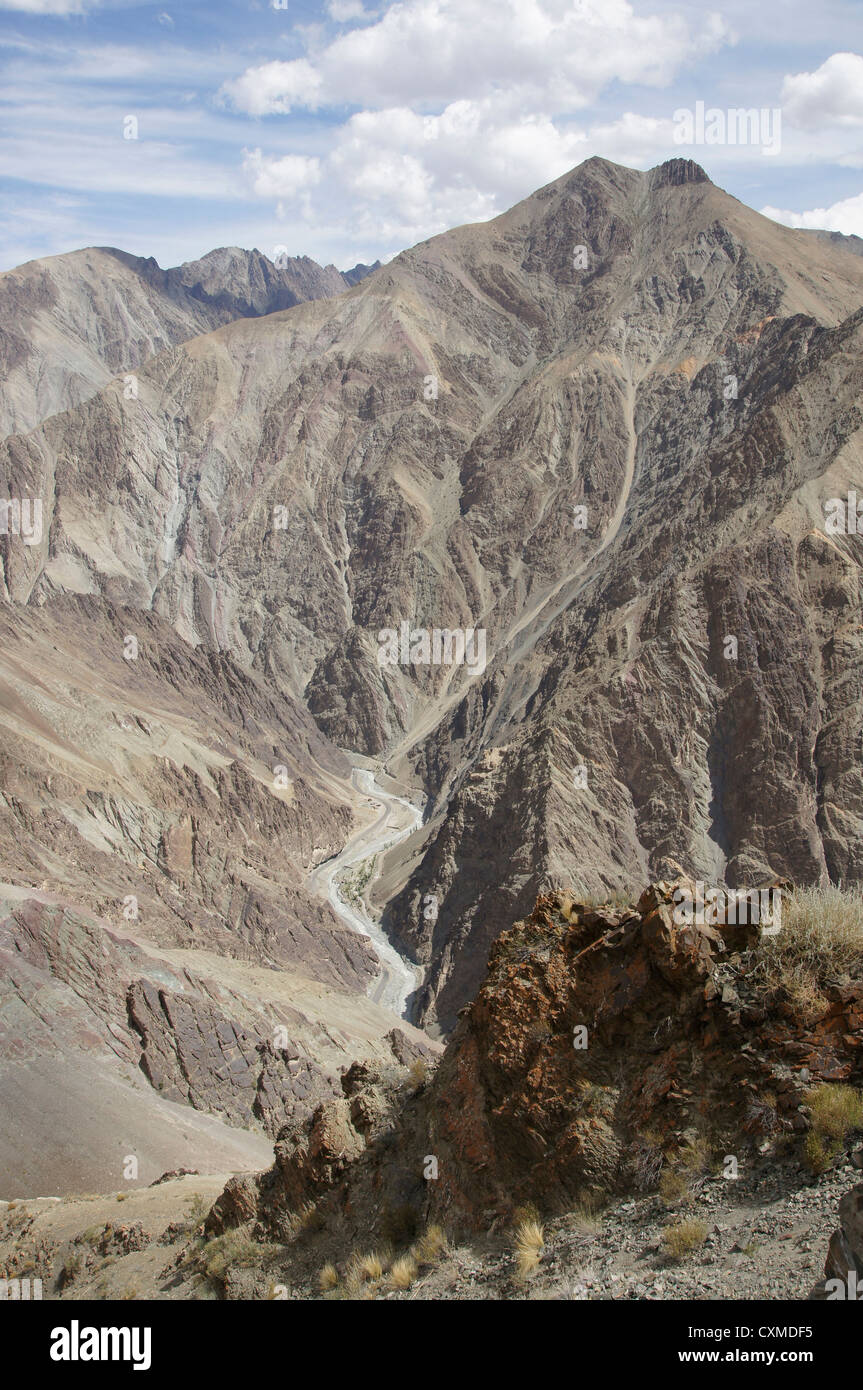 Srinagar-leh-autostrada tra khalsi e lamayuru (autostrada nazionale 1d), Jammu e Kashmir India Foto Stock