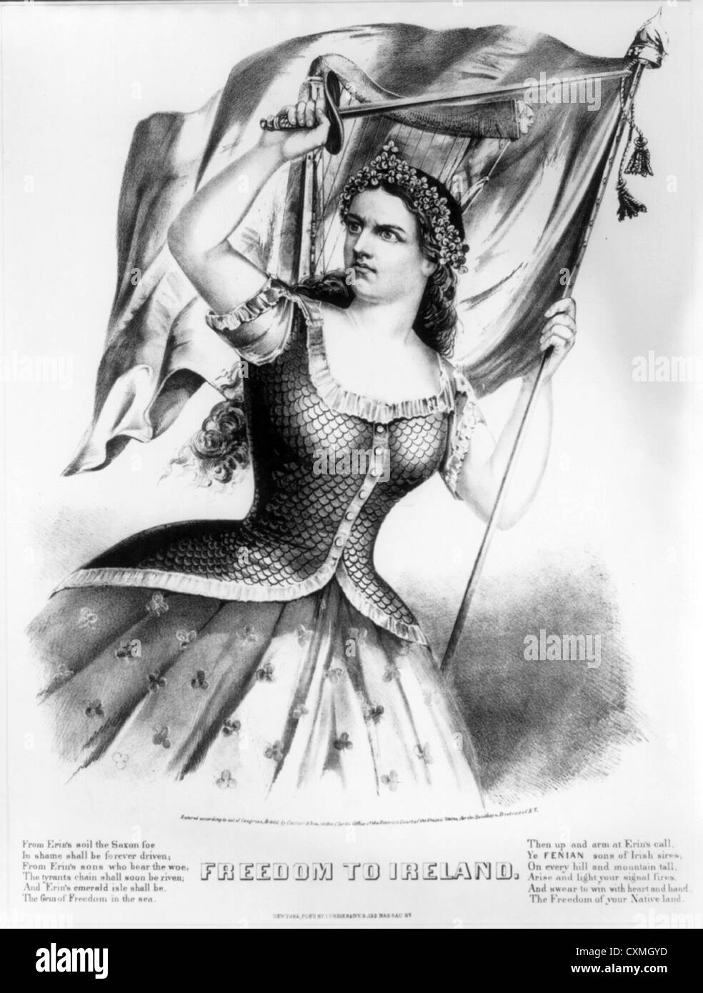 Libertà di Irlanda American litografia pubblicata da Currier e Ives circa 1865 Foto Stock