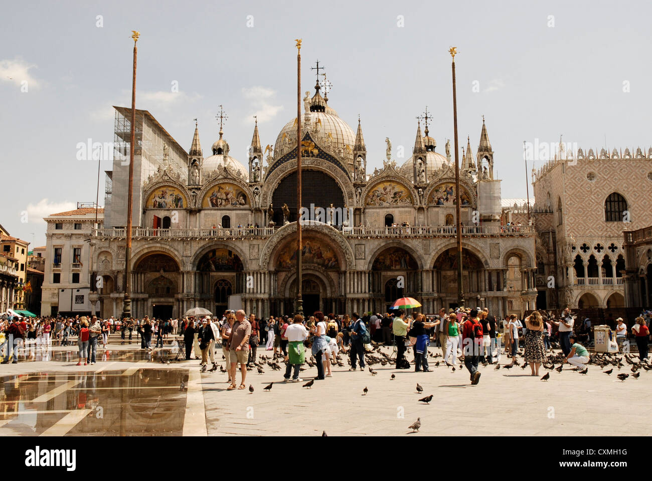 Vedute di Venezia, Piazza San Marco e i canali e vicoli. Foto Stock