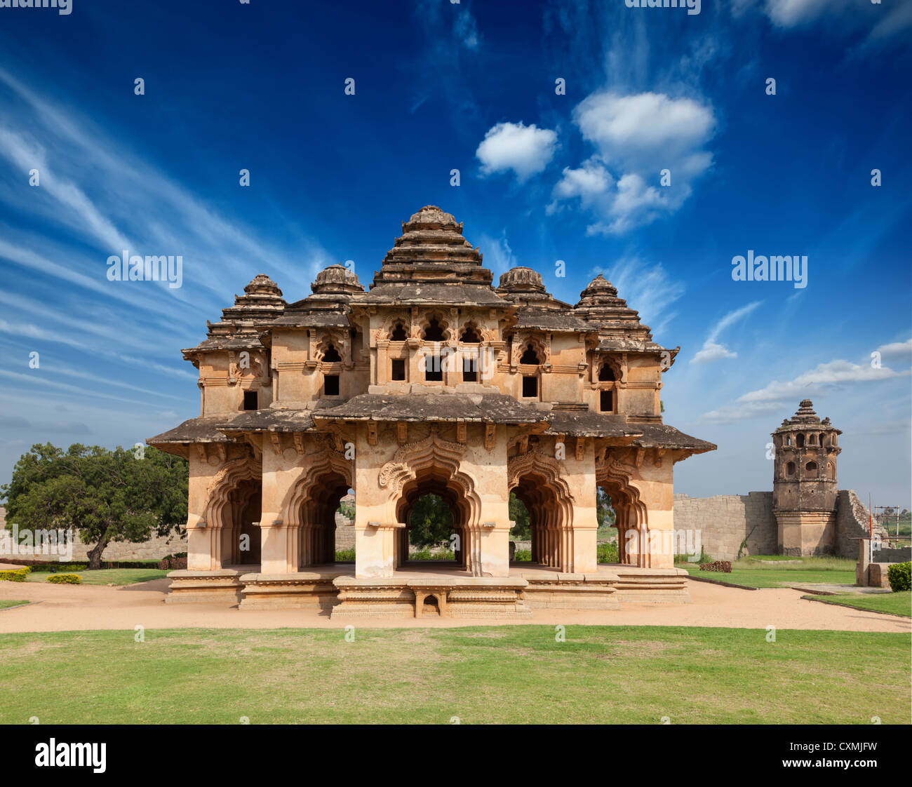 Lotus Mahal Palace. Royal Centre. Hampi, Karnataka, India Foto Stock