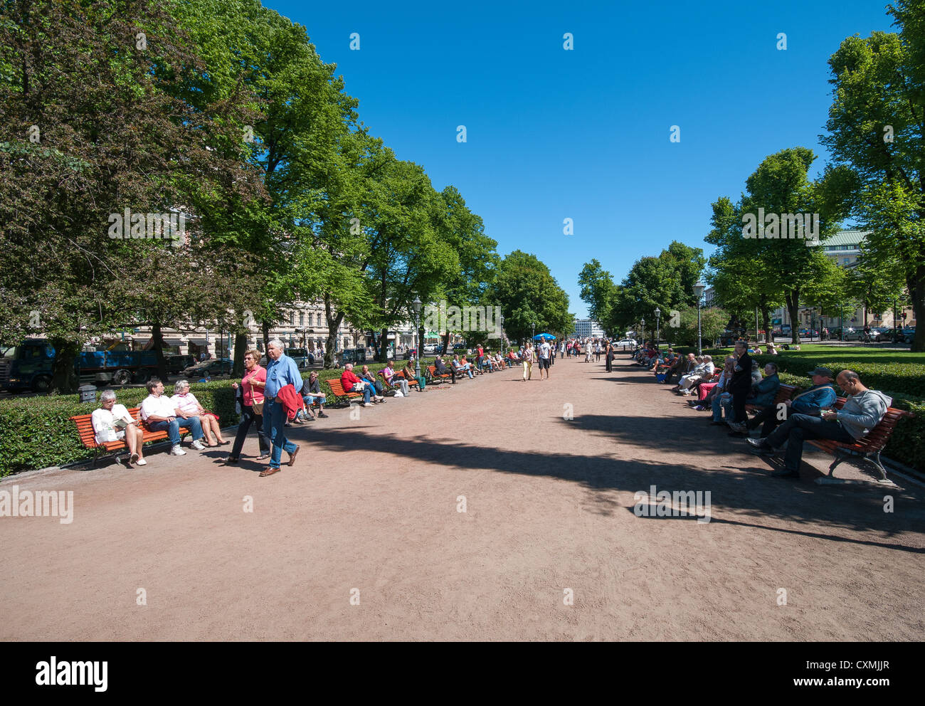 Esplanade Park a Helsinki in Finlandia Foto Stock