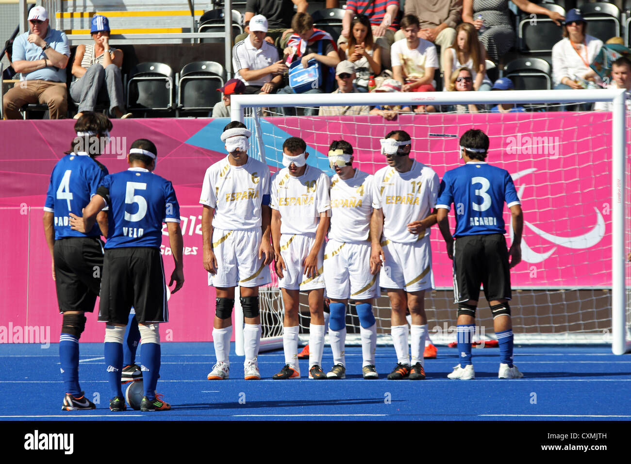 Spagna v Argentina negli uomini il calcio 5-a-side - Medaglia di Bronzo corrispondono al Riverside arena, Parco Olimpico di Stratford. Londra Foto Stock