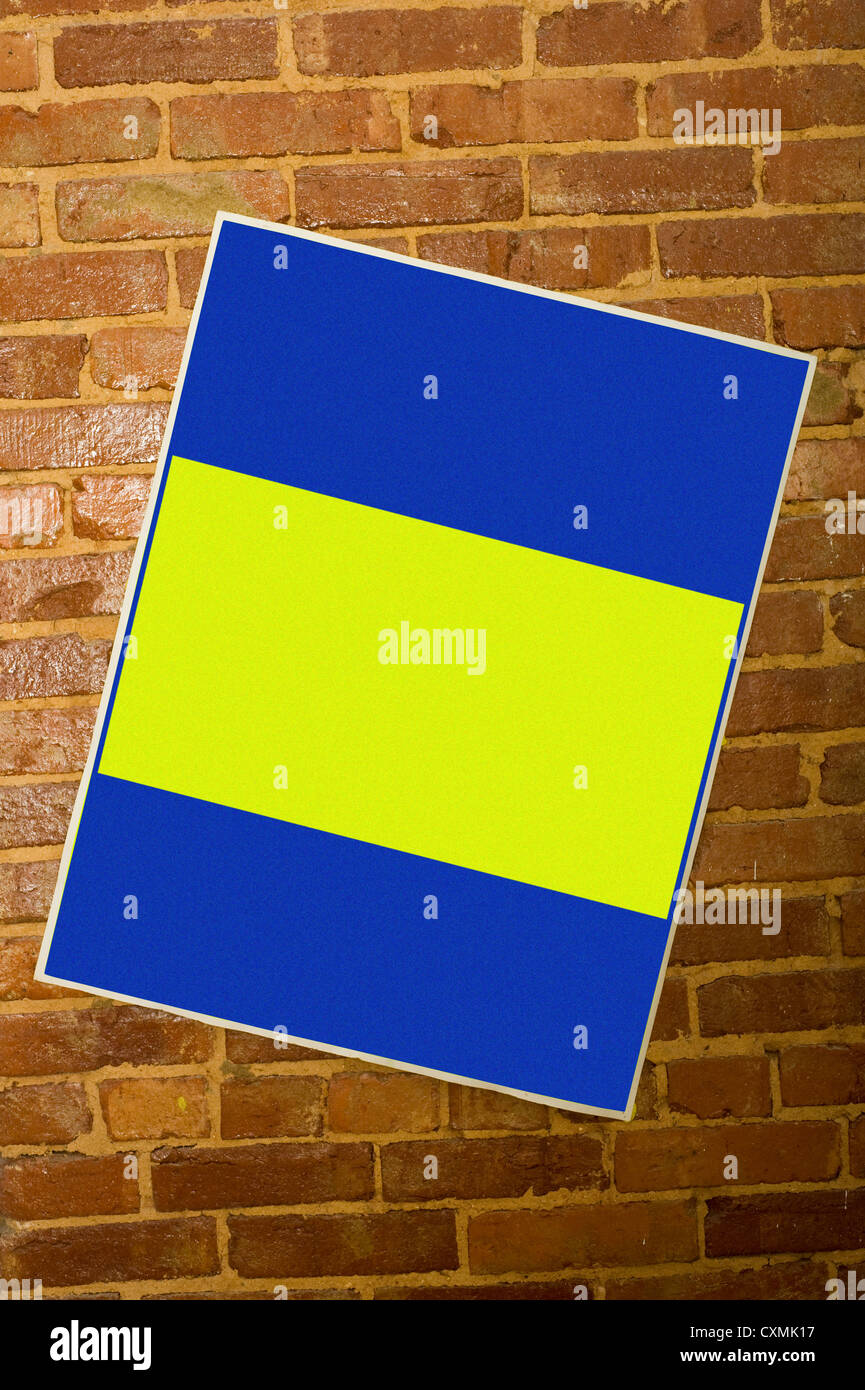 Poster concerto su un muro di mattoni Foto Stock