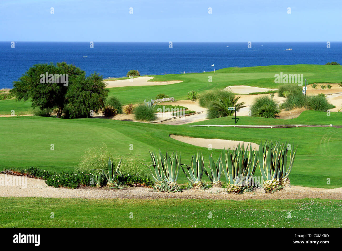 Algarve golf scenario costiero, Portogallo Foto Stock