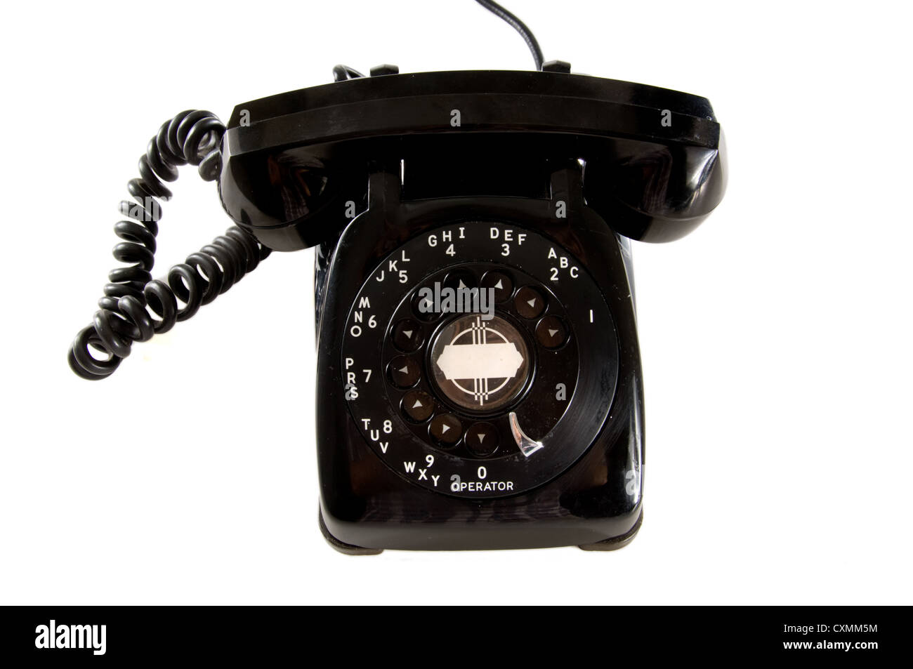 Vintage nero telefono desk da anni cinquanta Foto Stock